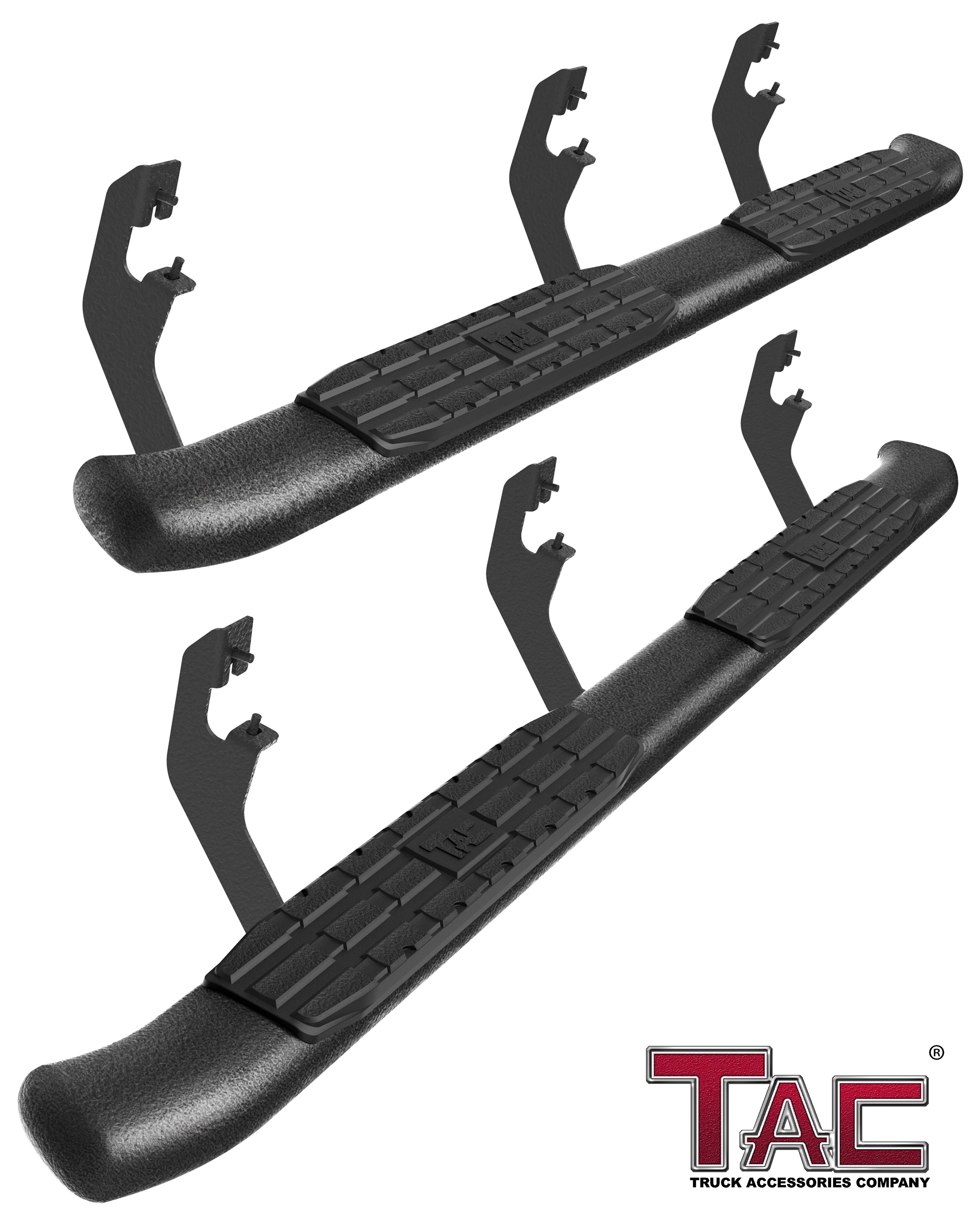 TAC Heavy Texture Black PNC Side Steps For 2015-2025 Chevy Colorado/GMC Canyon Crew Cab Truck | Running Boards | Nerf Bars | Side Bars