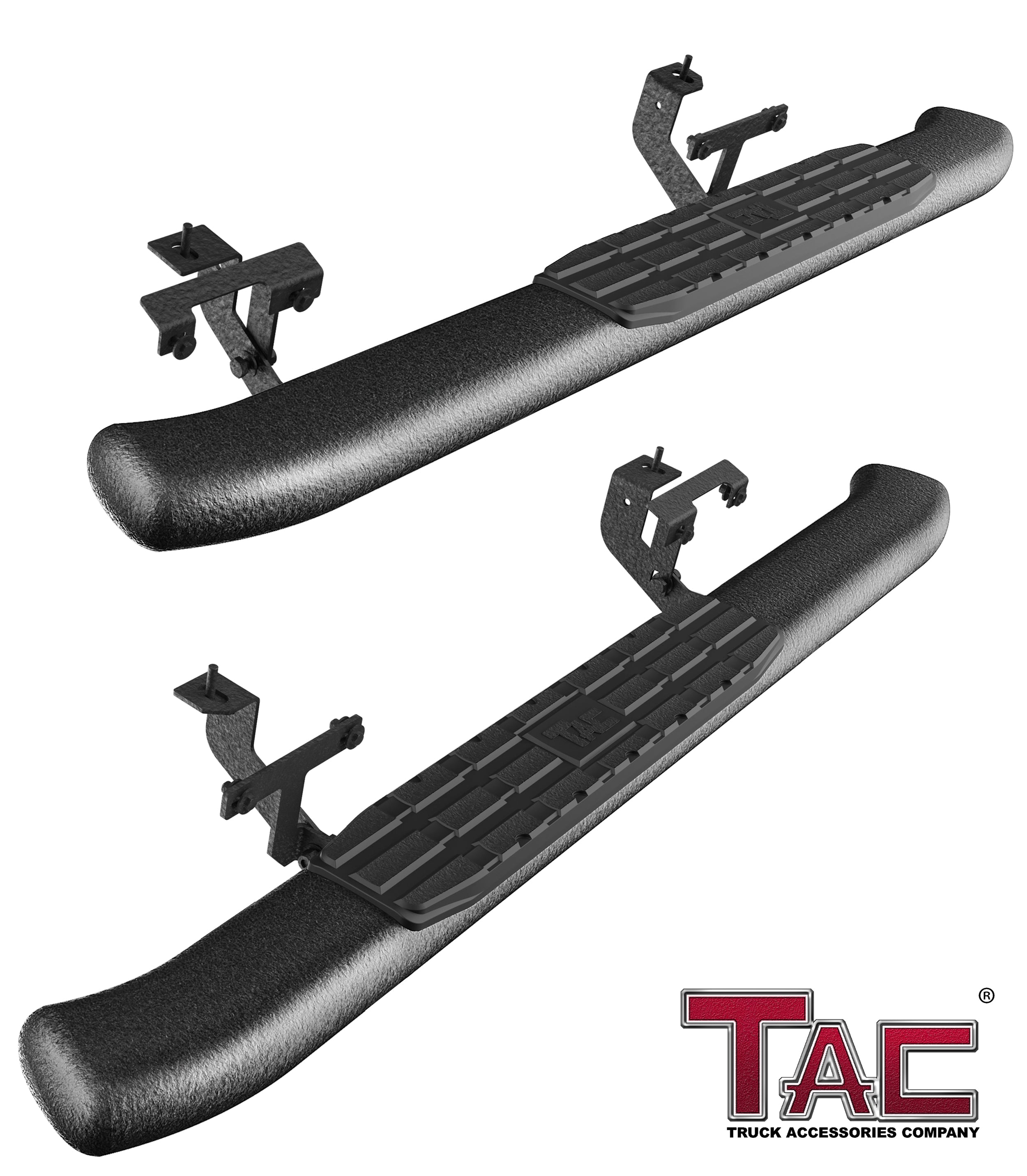 TAC Heavy Texture Black PNC Side Steps For 2018-2025 Jeep Wrangler JL 2 Door SUV | Running Boards | Nerf Bars | Side Bars