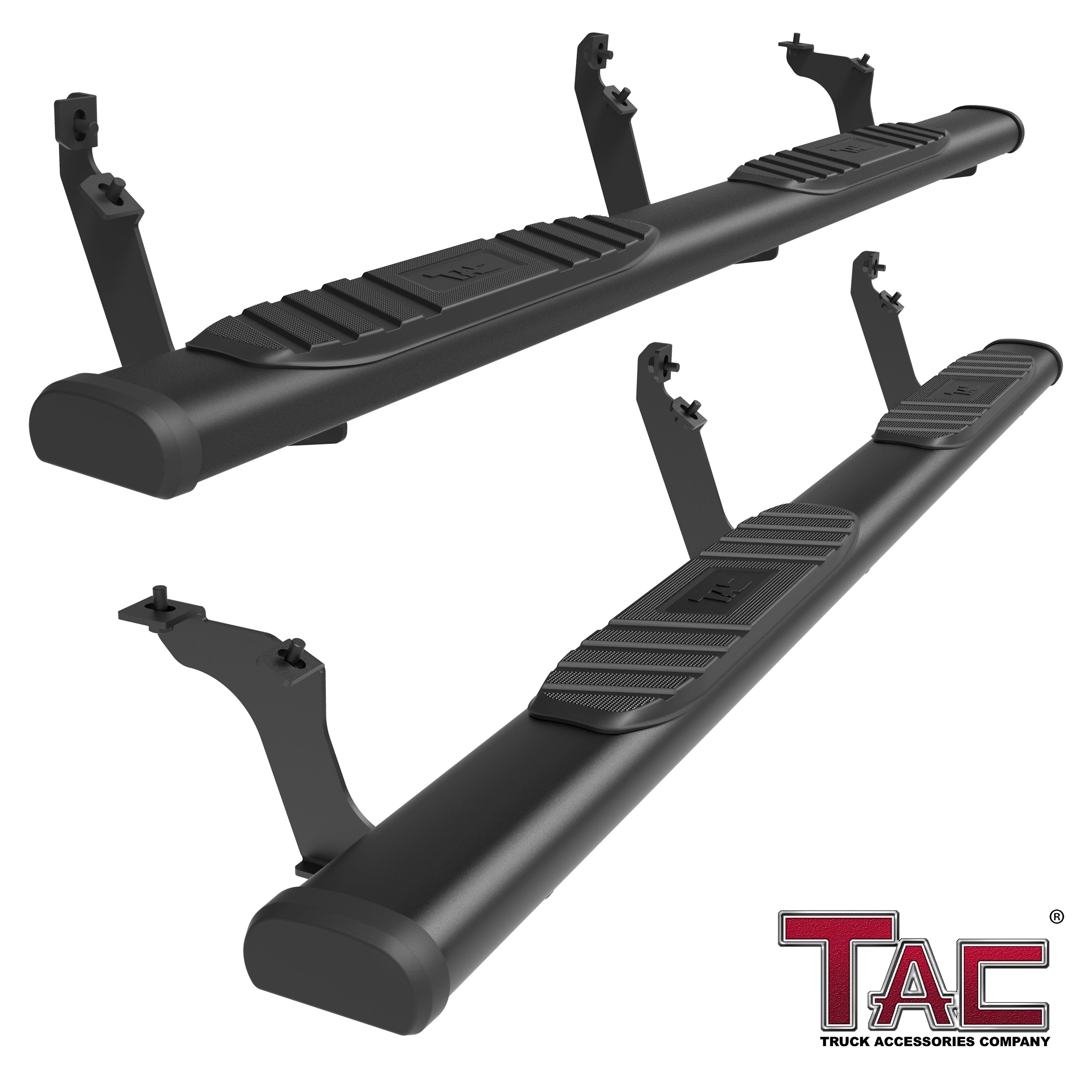 TAC Arrow Side Steps Running Boards Compatible with 2019-2023 Ford Ranger SuperCrew Cab Truck 5" Aluminum Texture Black Step Rails Nerf Bars Off-Road Accessories