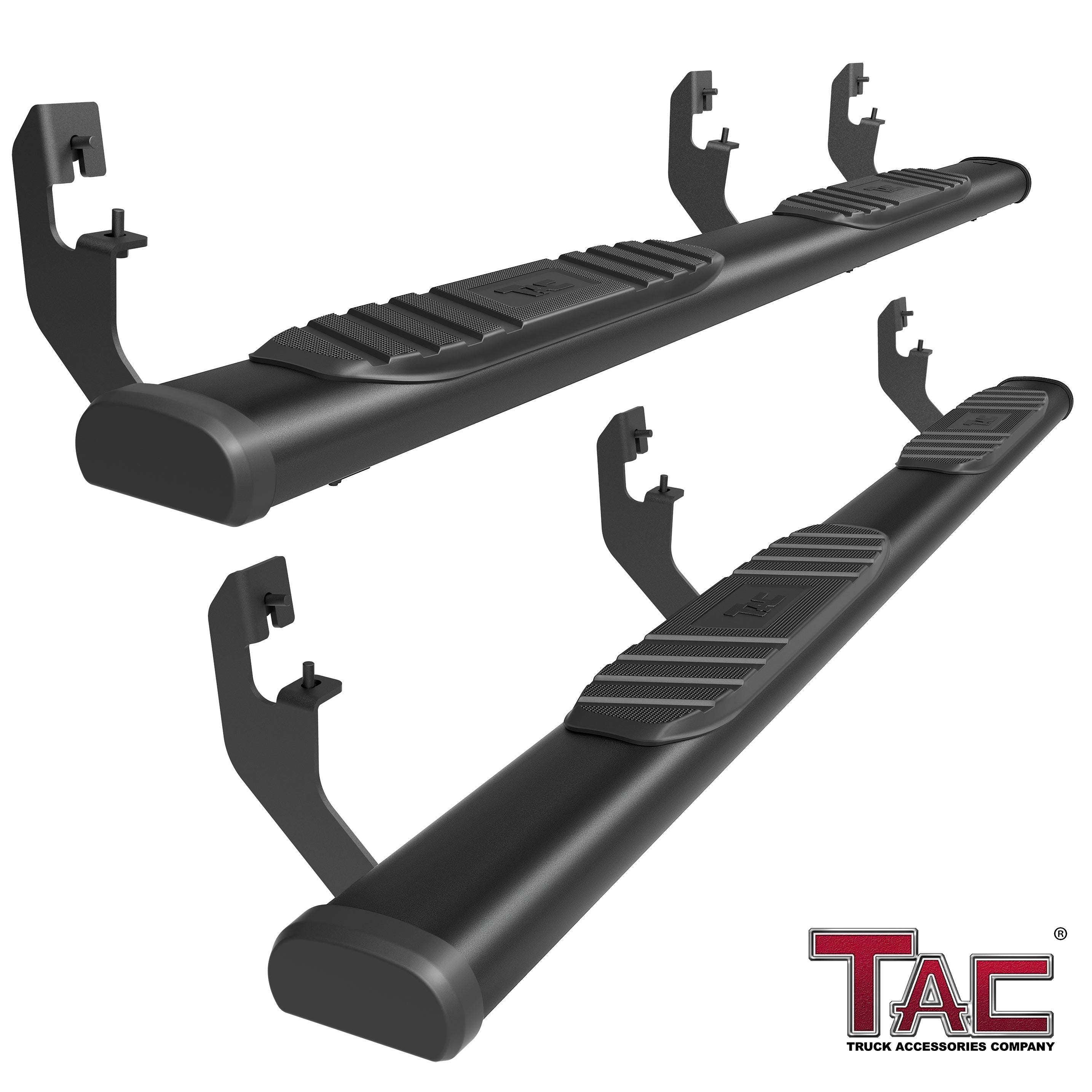 TAC Arrow Side Steps Running Boards Compatible with 2015-2024 Chevy Colorado/GMC Canyon Crew Cab Truck Pickup 5¡ì Aluminum Texture Black Step Rails Nerf Bars Lightweight Off Road Accessories 2Pcs