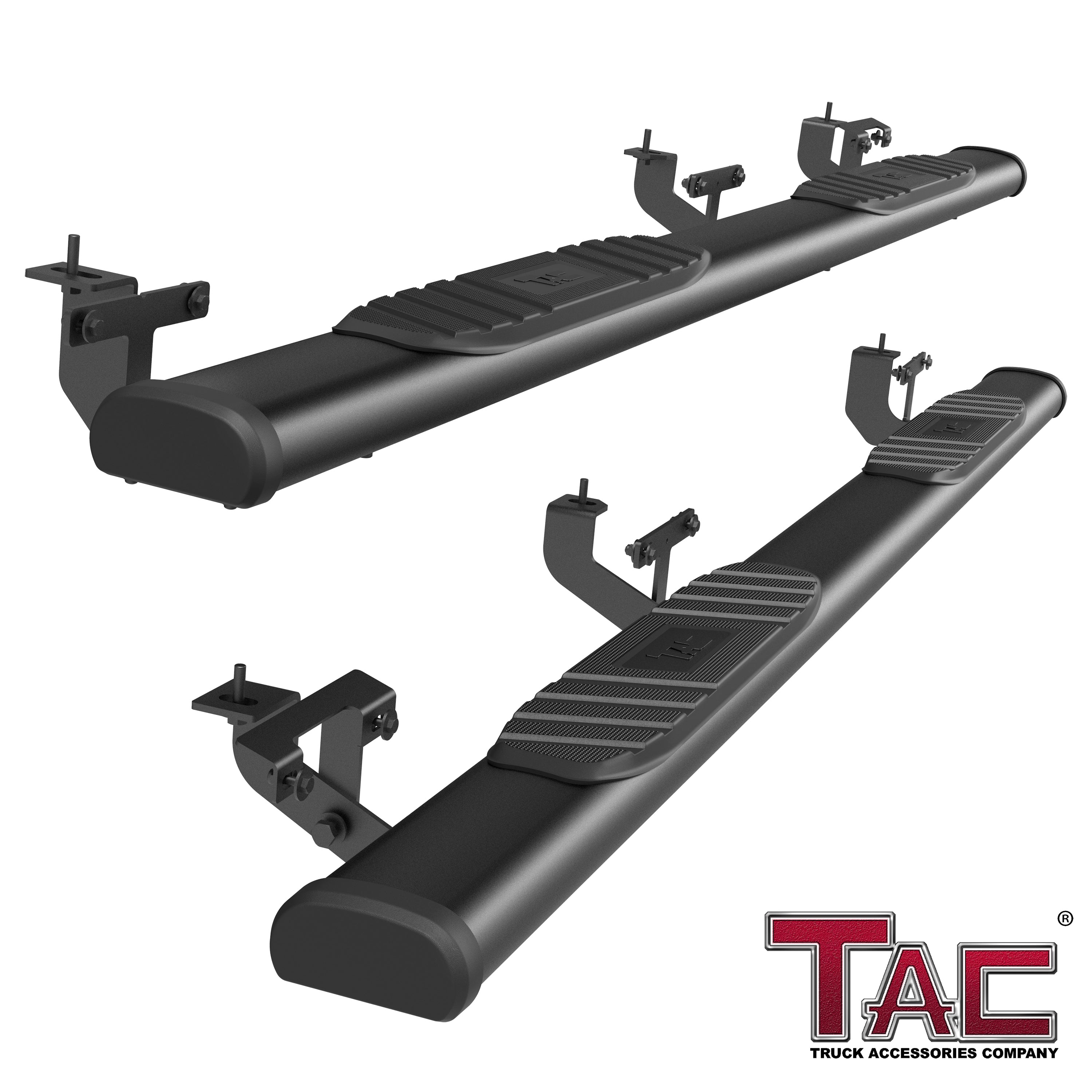 TAC Arrow Side Steps Running Boards Compatible with 2020-2024 Jeep Gladiator JT Truck 5¡ì Aluminum Texture Black Step Rails Nerf Bars Off-Road Accessories