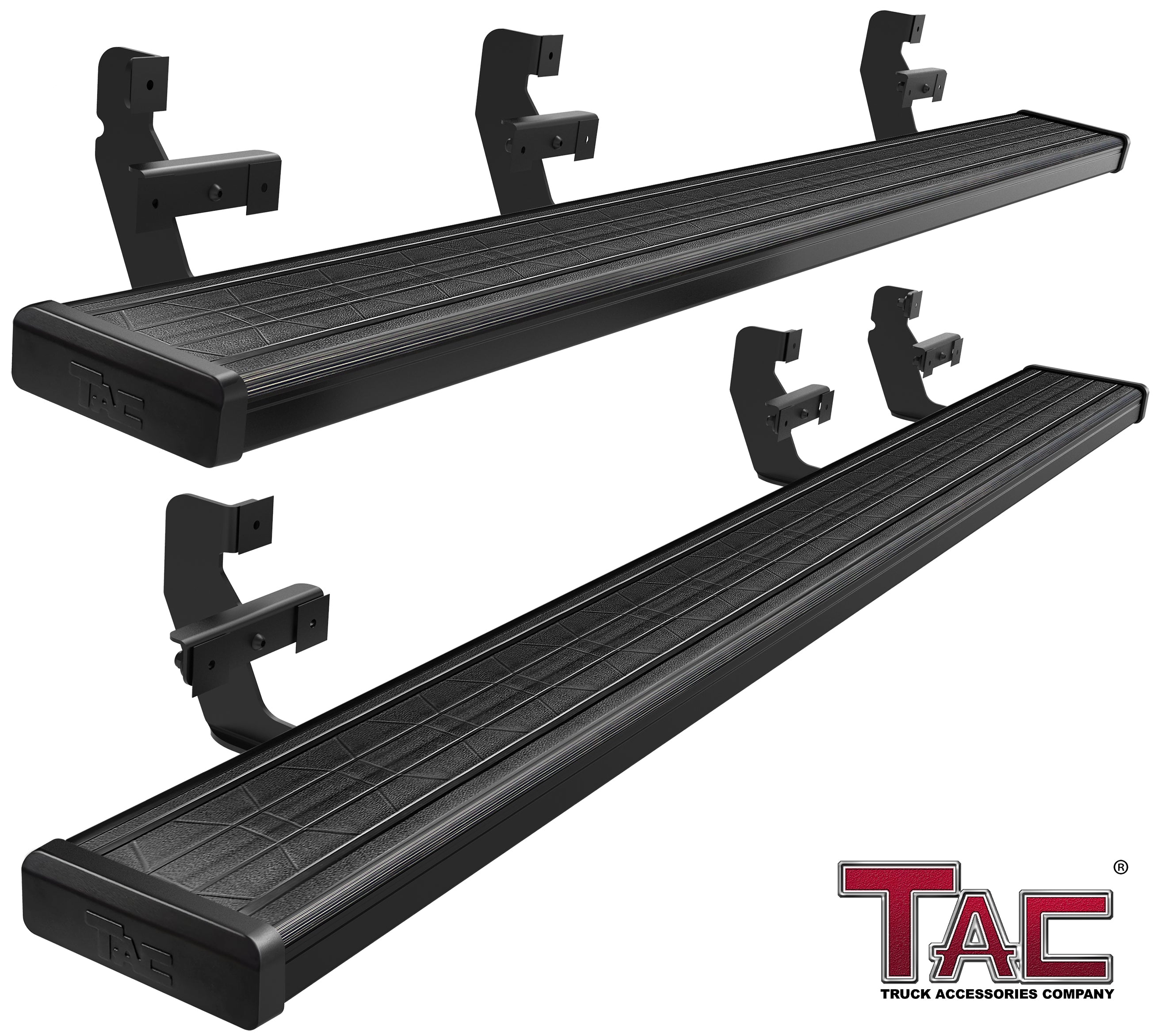 TAC Spear Running Boards Compatible with 2015-2025 Ford F150/2022-2025 F150 Lightning EV SuperCrew Cab | 2017-2025 Ford F250/350 Super Duty Crew Cab 6" Side step rail nerf bar truck accessories texture