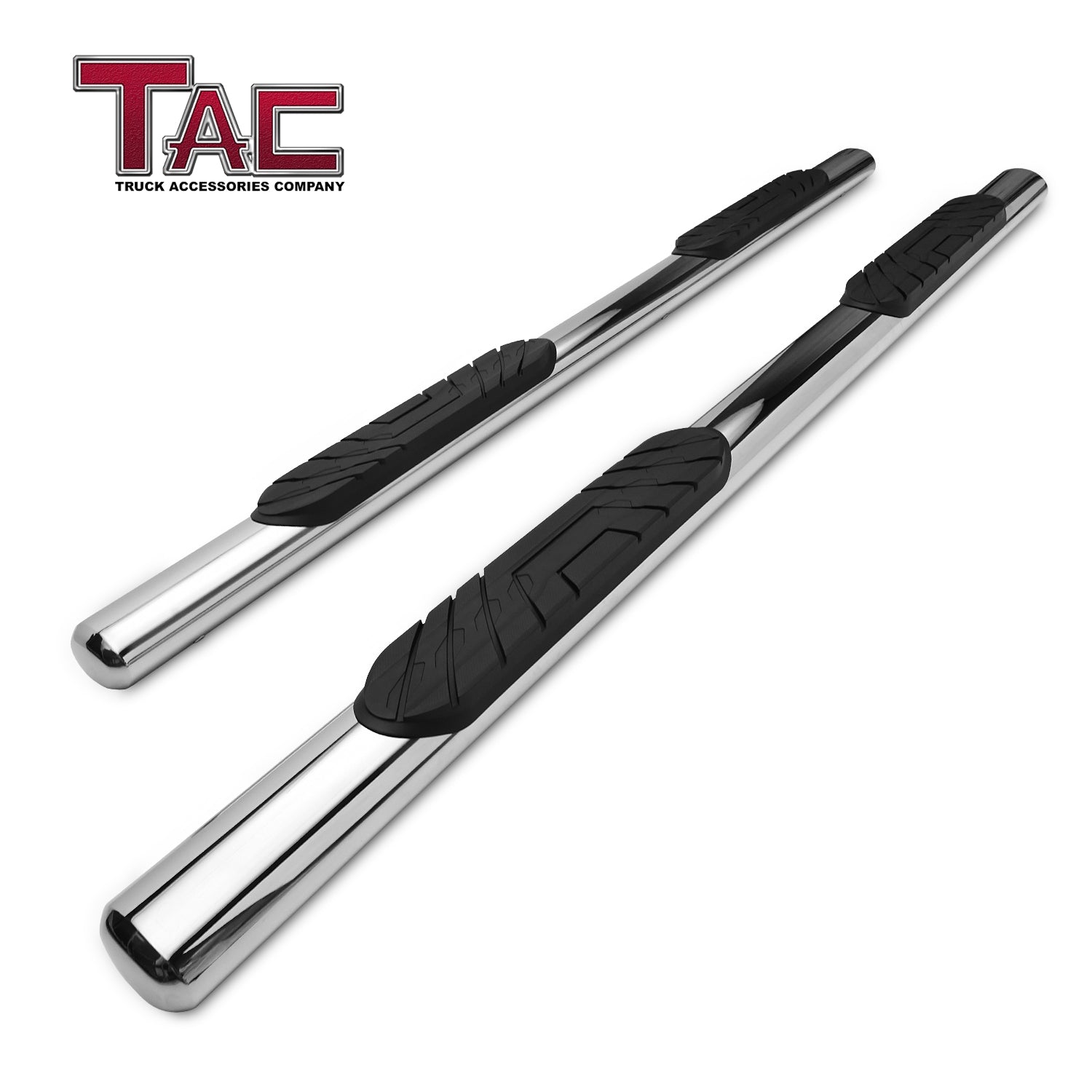 TAC Side Steps for 2024 Toyota Tacoma Double Cab Truck Pickup 4¡ì Oval Tube Stainless Steel Side Bars Nerf Bars Running Boards (2 pcs)