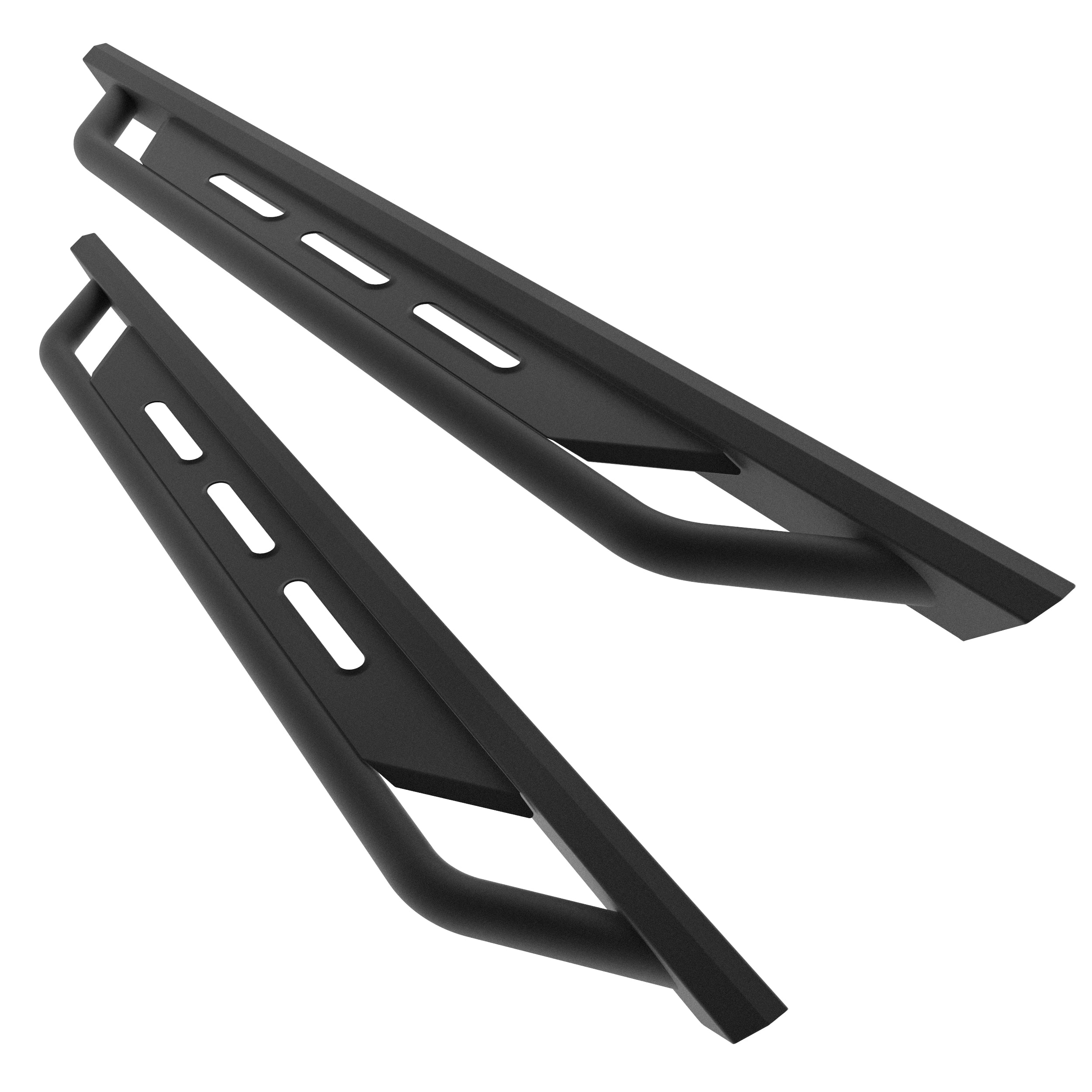 Fit 2021-2024 Ford Bronco 2 Door Heavy Duty Bronco Running Boards Side Steps Off-Road Nerf Bars Step Bars Step Rails Rock Sliders Fine Texture Black