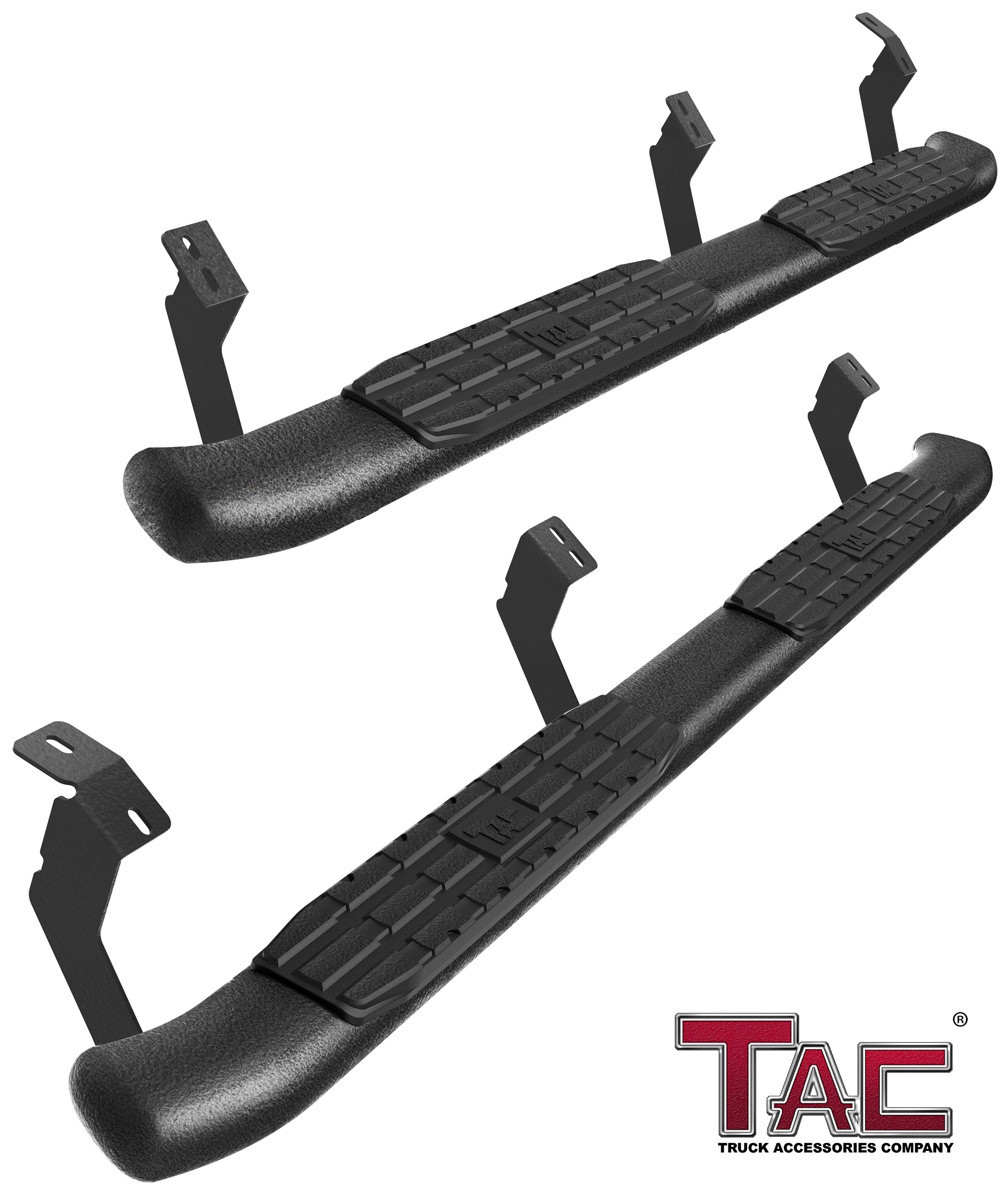 TAC Heavy Texture Black PNC Side Steps For 2005-2023 Toyota Tacoma Double Cab Truck | Running Boards | Nerf Bar | Side Bar