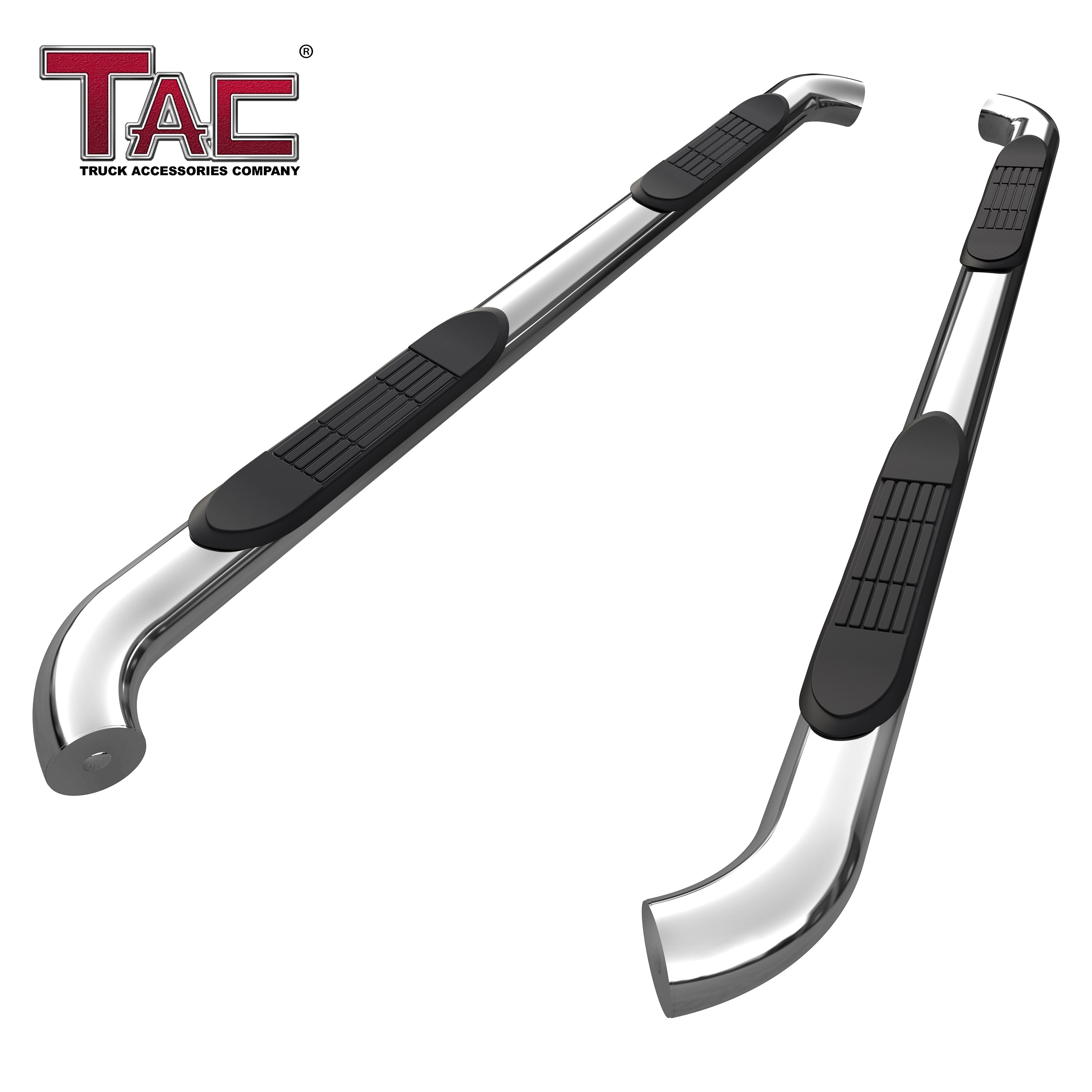 TAC 3" Stainless Steel Side Steps Compatible with 2019-2023 Ford Ranger SuperCrew Cab| Running Boards| Side Bars| Step Rails| Nerf Bars| Rocker Slider| Pickup Truck Accessories (2 PCS)