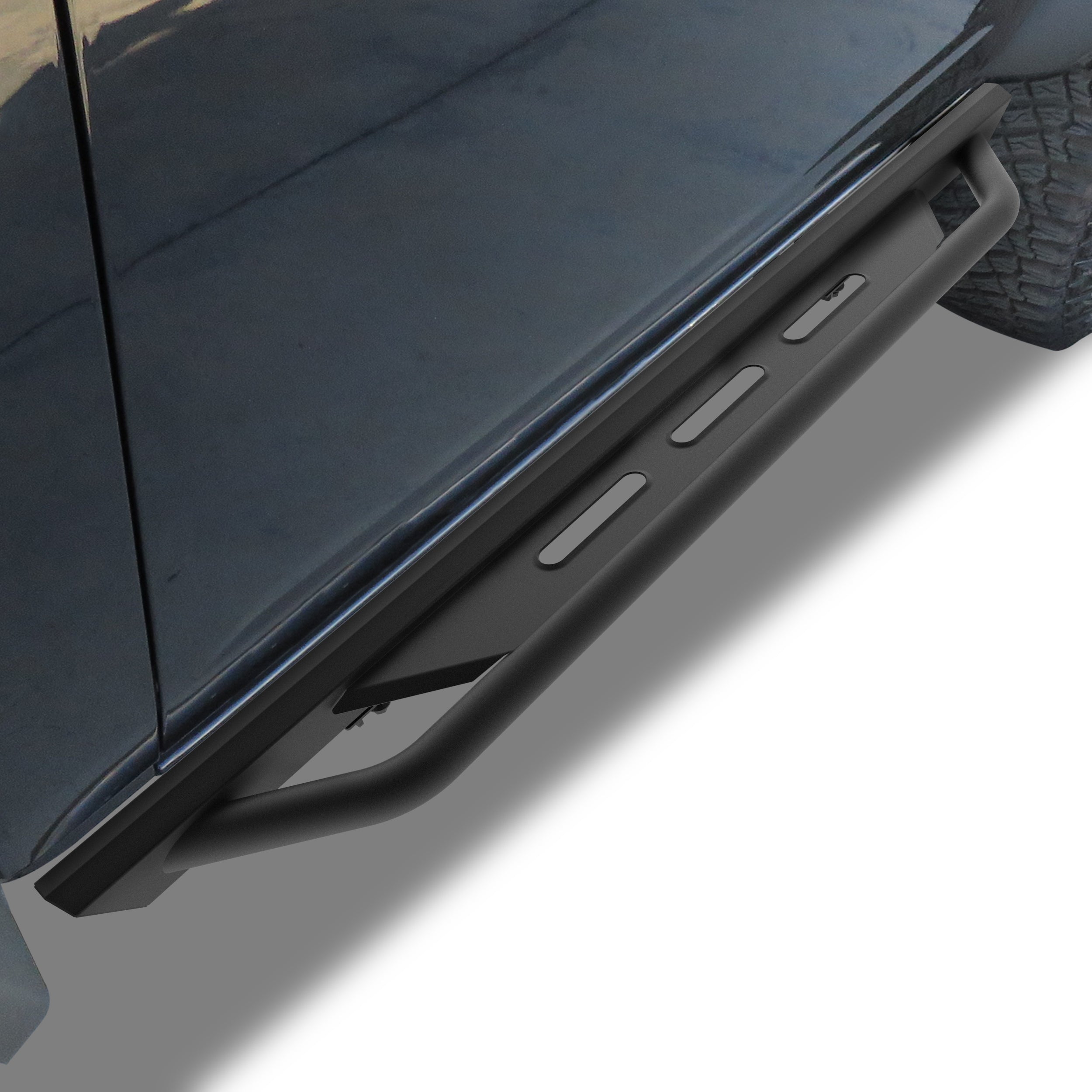 Fit 2021-2024 Ford Bronco 2 Door Heavy Duty Bronco Running Boards Side Steps Off-Road Nerf Bars Step Bars Step Rails Rock Sliders Fine Texture Black - 0