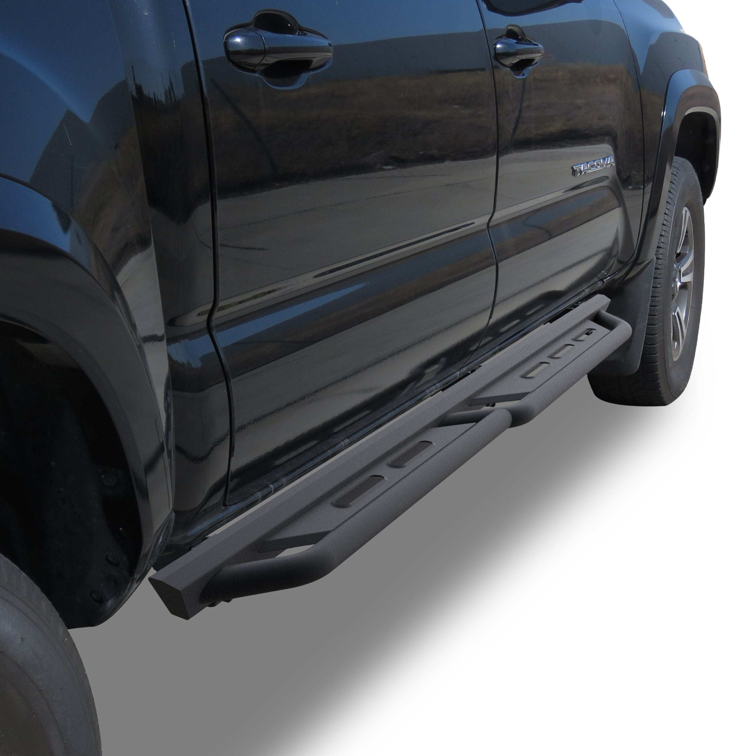 Fits 2005-2023 Toyota Tacoma Double Cab Heavy Duty Tacoma Side Steps Pickup Truck Nerf Bars Step Bars Tacoma Step Rails Rock Sliders Fine Texture Black - 0