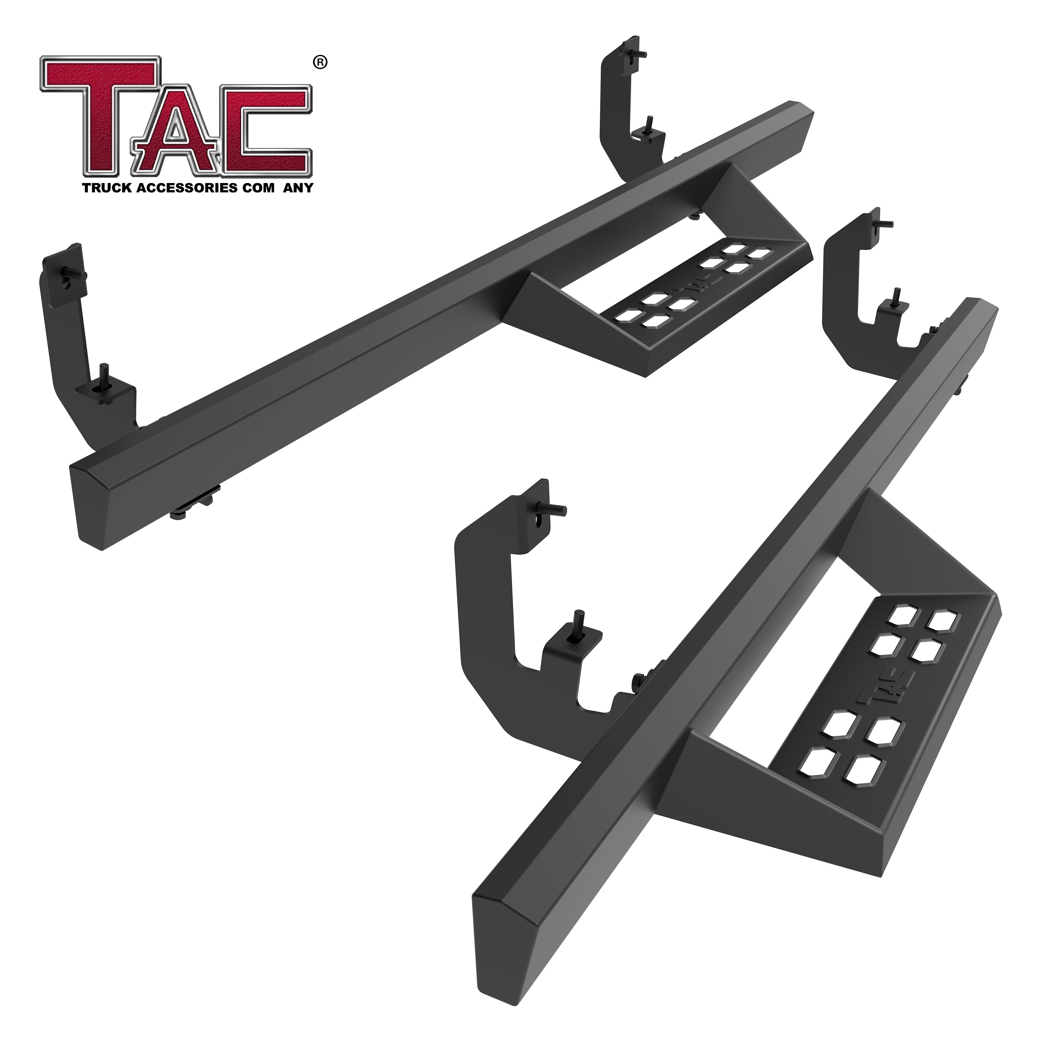 TAC Sniper Running Boards Fit 2019-2025 Chevy Silverado/GMC Sierra 1500 | 2020-2025 2500/3500 Regular Cab Truck Pickup 4" Fine Texture Black Side Steps Nerf Bars 2pcs