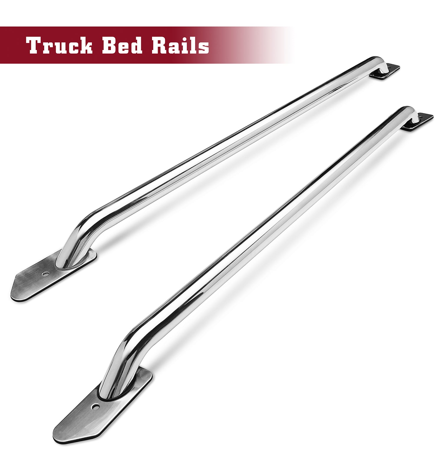 TAC Bed Rails fit 2014-2025 Chevy Silverado/Sierra 1500 | 2015-2019 Silverado/Sierra 2500/3500 6.5' Standard Bed (Exclude Denali CarbonPro Editions) Stainless Steel Truck Accessories -1 Pair