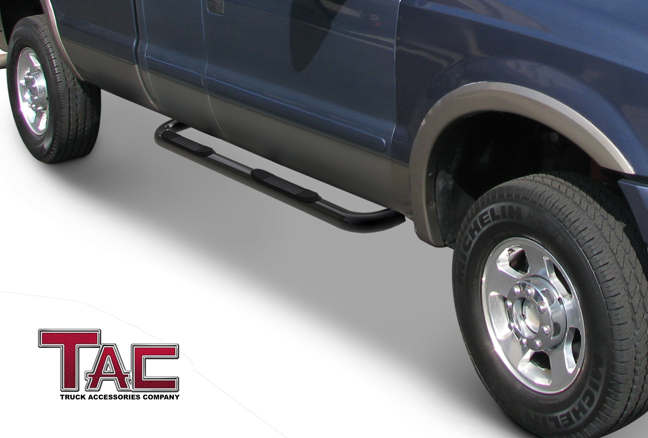 TAC Side Steps Fit 1999-2016 Ford F250/F350/F450/F550 Super Duty Super Cab Truck Pickup 3 inches Black Side Bars Nerf Bars Running Boards Off Road Exterior Accessories (2 PCS) - 0