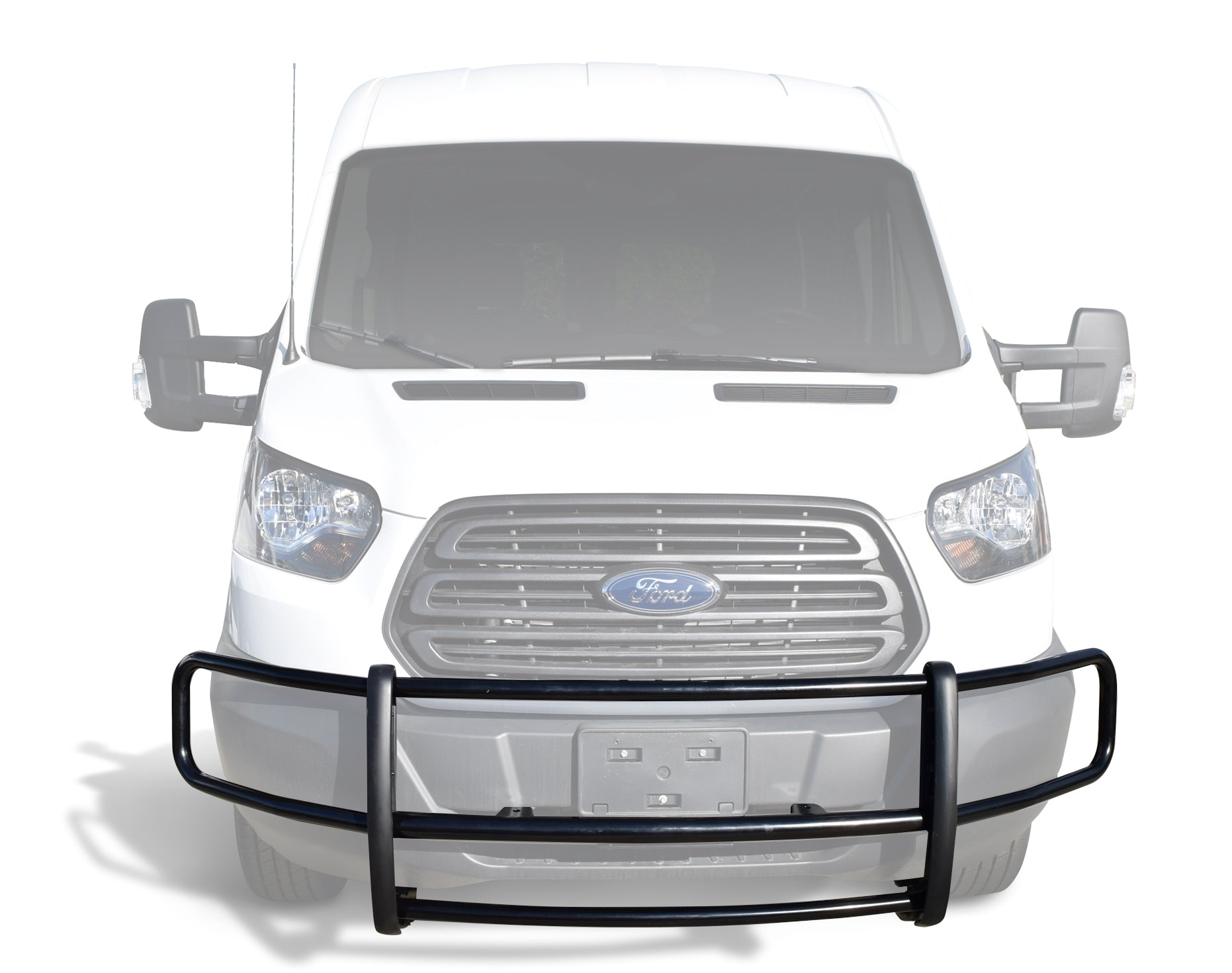 TAC Custom Fit 2015-2018 Ford Transit Van (Full Size) Front Runner Guard BLK Brush Nudge Push Bull Bar - 0
