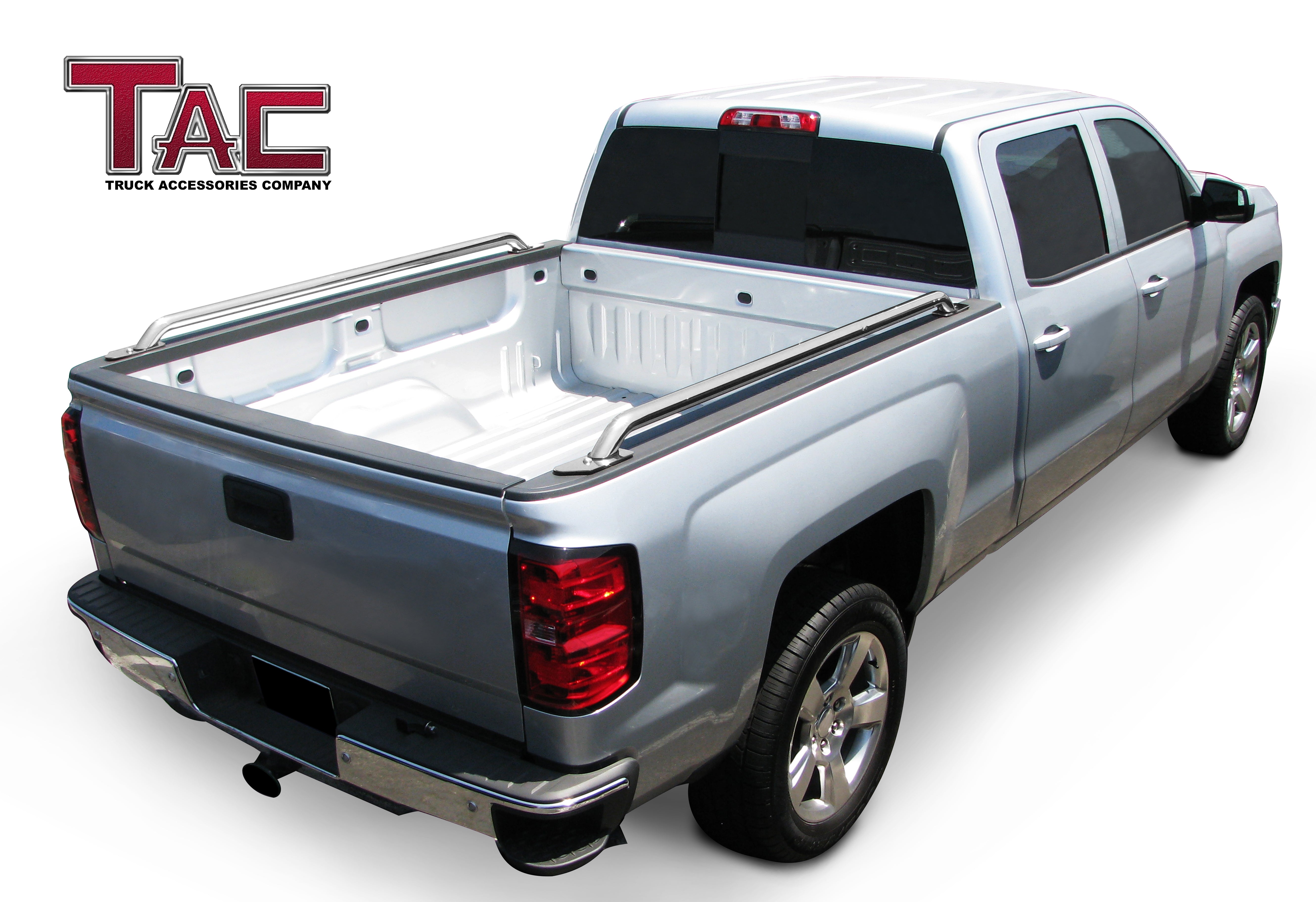 TAC Bed Rails Compatible with 2015-2021 Chevy Colorado/GMC Canyon 6' Standard Bed | 1992-2011 Ford Ranger 6' Standard Bed | 2000-2006 Toyota Tundra 6.4' Standard Bed 304 Stainless Steel Truck -1 Pair - 0