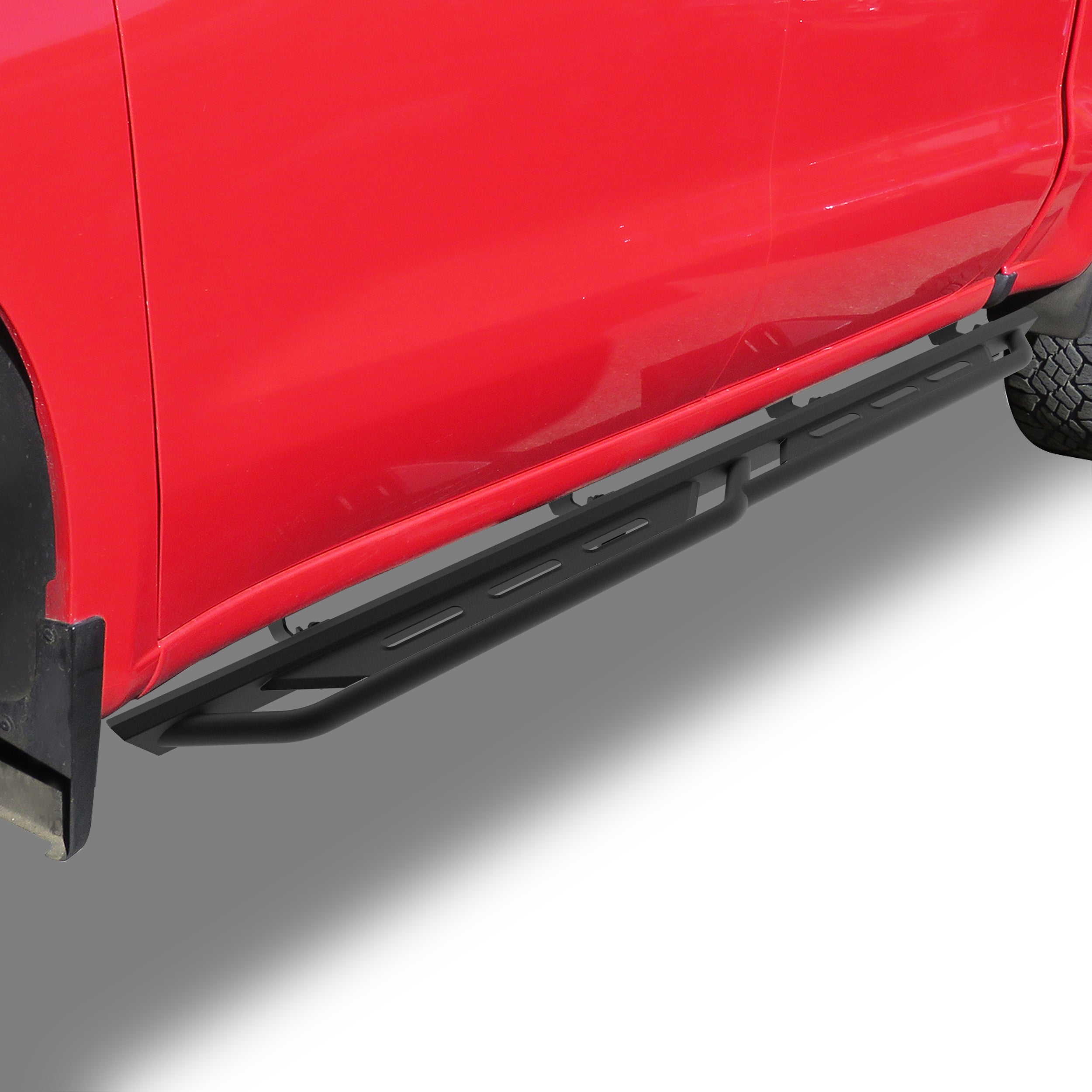 TAC Rocker Running Boards Compatible With 2019-2024 Chevy Silverado/GMC Sierra 1500 Crew Cab | 2020-2024 Silverado/Sierra 2500/3500 Crew Cab| Side Steps| Nerf Bars| Step Bars| Step Rails| Rock Sliders| Carbon Steel| Fine Texture Black (2 PCS)