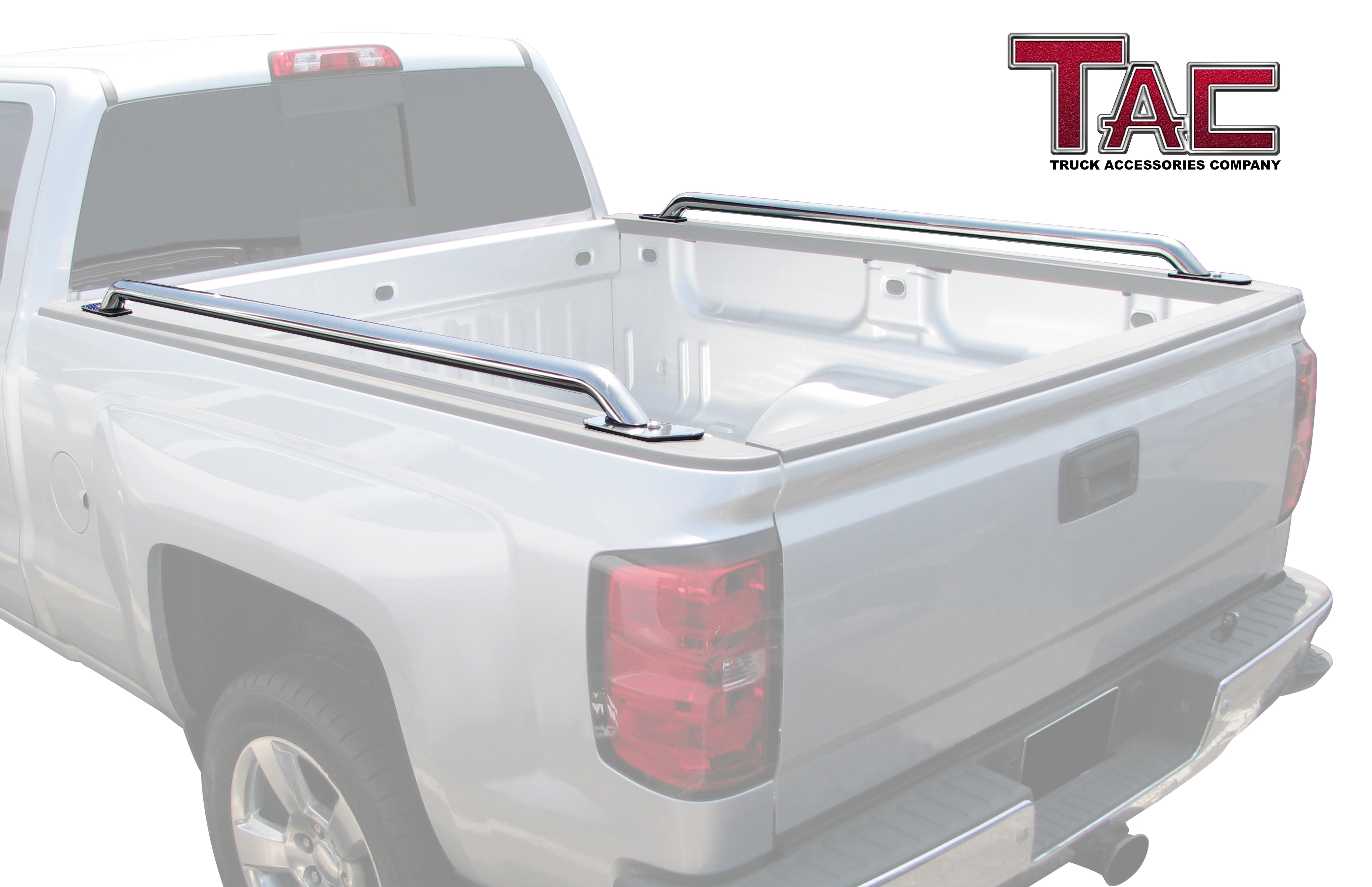 TAC Bed Rails fit 2014-2024 Chevy Silverado/Sierra 1500 | 2015-2019 Silverado/Sierra 2500/3500 6.5' Standard Bed (Exclude Denali CarbonPro Editions) Stainless Steel Truck Accessories -1 Pair