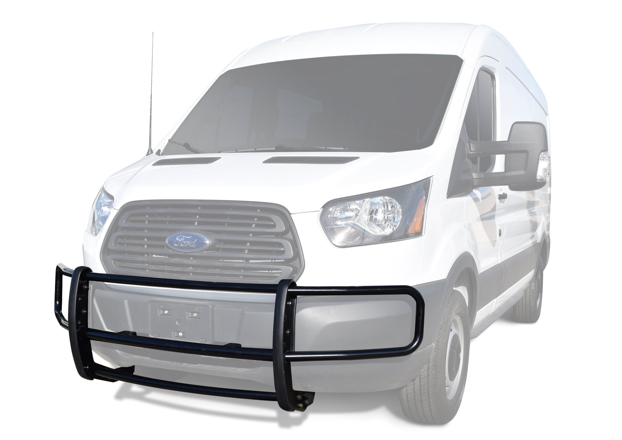 TAC Custom Fit 2015-2018 Ford Transit Van (Full Size) Front Runner Guard BLK Brush Nudge Push Bull Bar