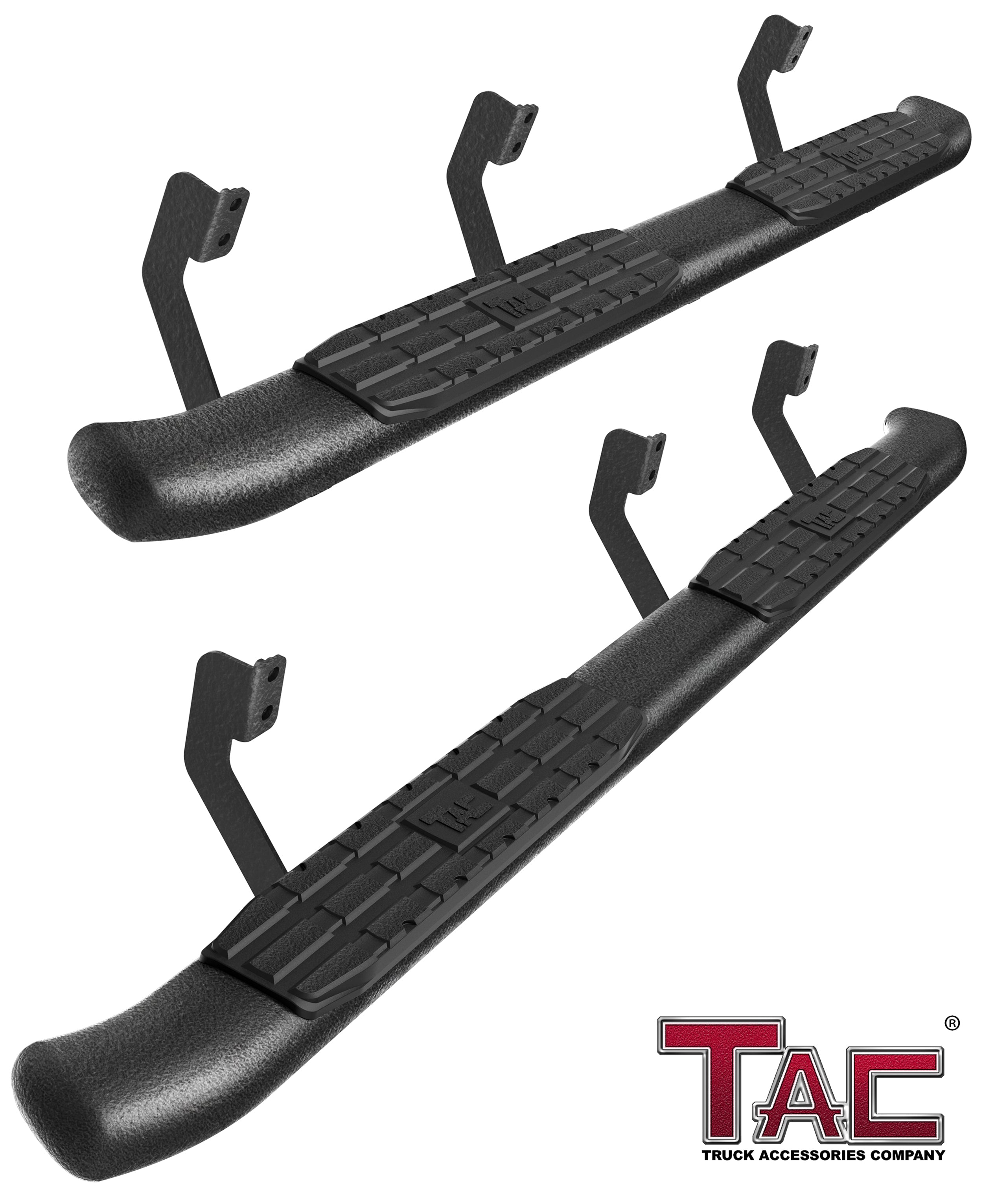 TAC Heavy Texture Black PNC Side Steps For 2005-2024 Nissan Frontier Crew Cab Truck | Running Boards | Nerf Bar | Side Bar