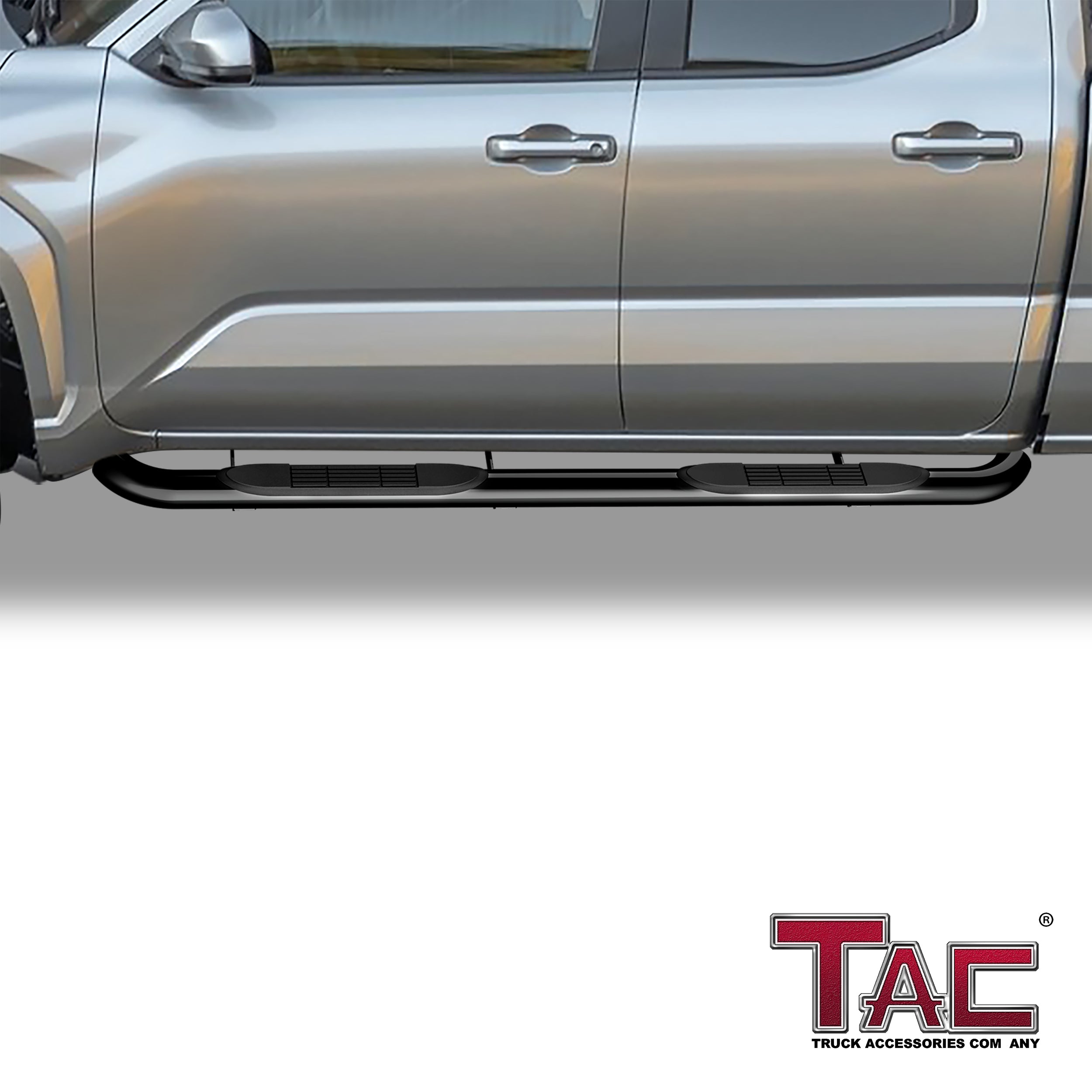 TAC Side Steps Running Boards Compatible with 2024 Toyota Tacoma Double Cab Truck Pickup 3" Black Side Bars Step Rails Nerf Bars Off Road Accessories (2 pcs) - 0