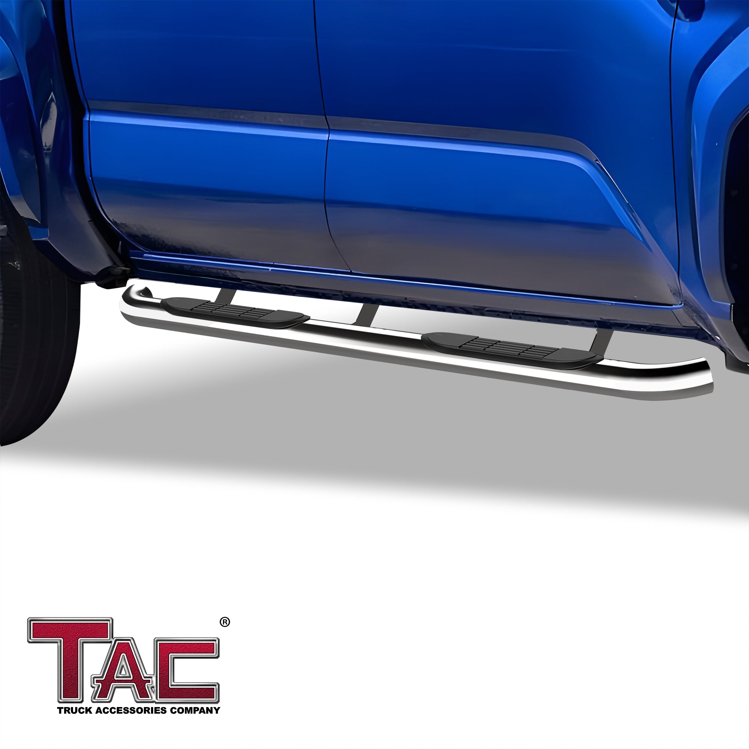 TAC Side Steps Running Boards Compatible with 2024 Toyota Tacoma Double Cab 3"Stainless Steel Side Bars Step Rails Nerf Bars Off Road Accessories 2 pcs - 0