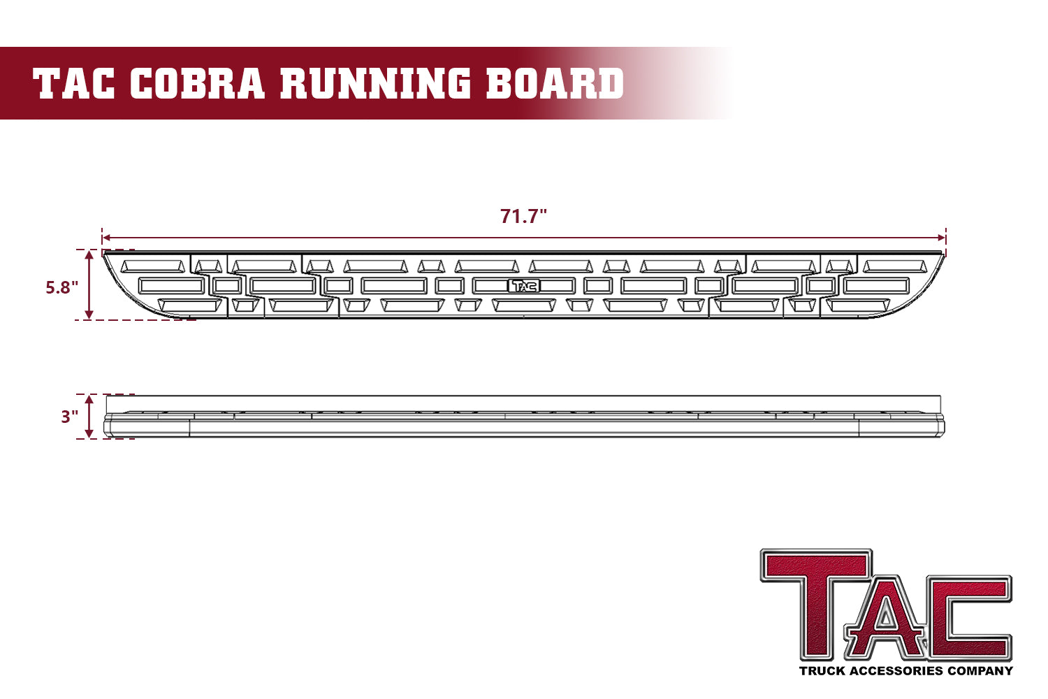 TAC Cobra Running Boards Compatible With 2023-2024 Honda Pilot SUV Side Steps Nerf Bars Step Rails Aluminum Black Off-Road City Exterior Accessories 2 pieces one pair