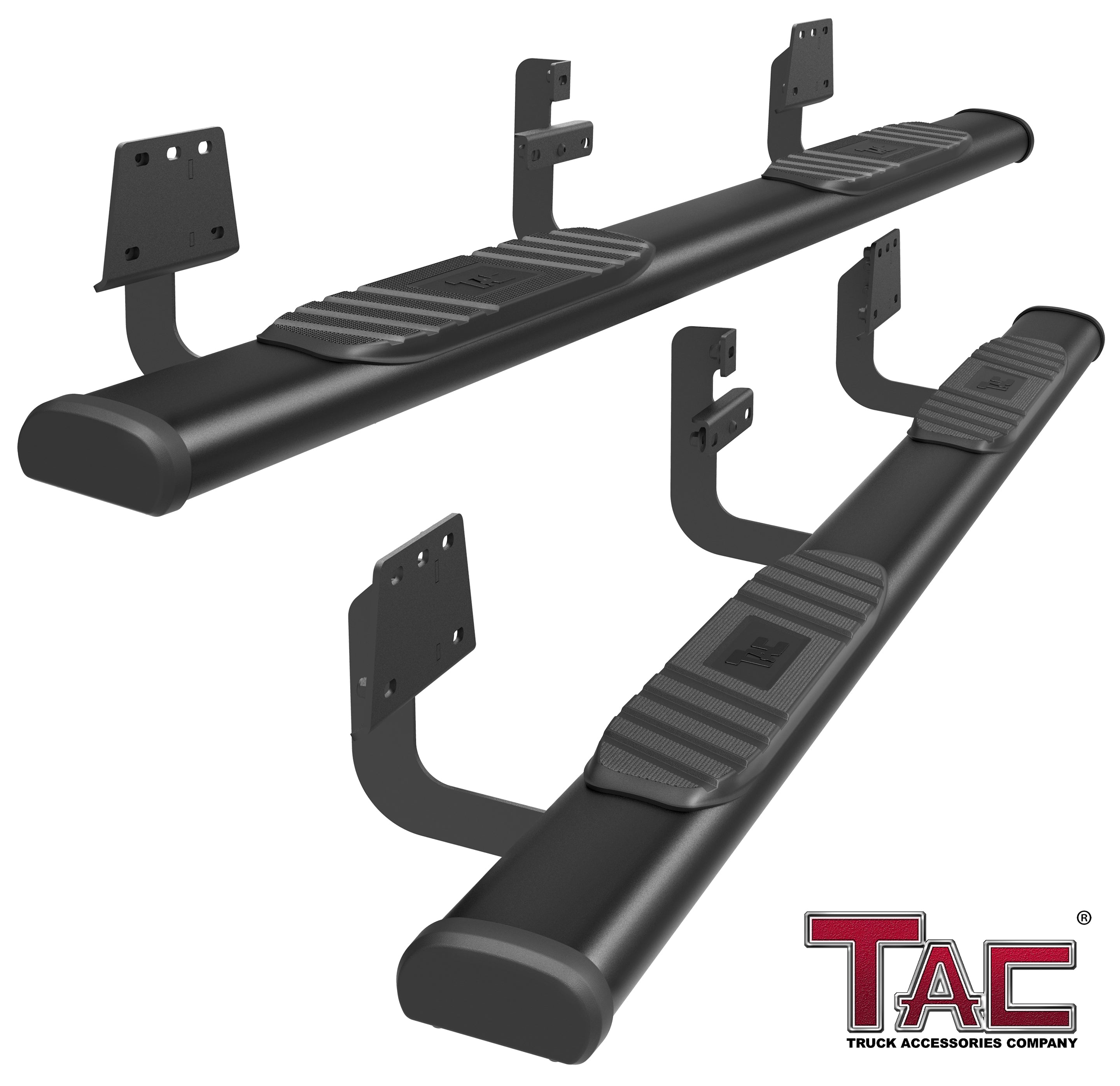 TAC Arrow Side Steps Running Boards Compatible with 2019-2025 Dodge RAM 1500 Crew Cab (Exclude 19-24 Ram 1500 Classic) Truck 5" Aluminum Texture Black Step Rails Nerf Bars Off Road Accessories 2Pcs