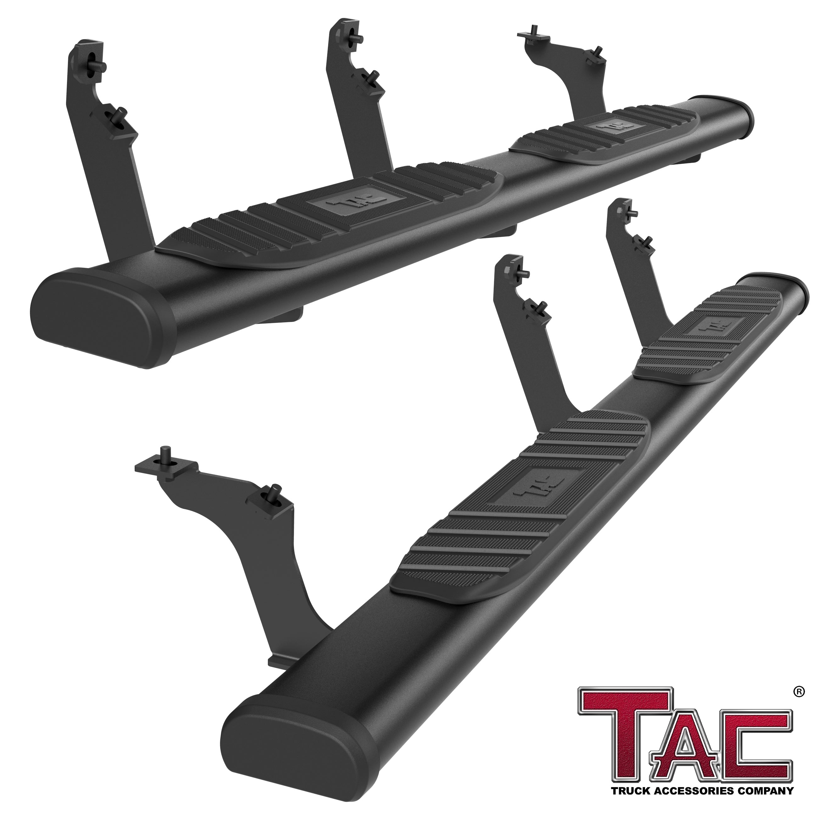 TAC Arrow Side Steps Running Boards Compatible with 2019-2023 Ford Ranger Super Cab  Pickup Truck 5" Aluminum Fine Texture Black Step Rails Nerf Bars Off-Road Accessories 2Pcs