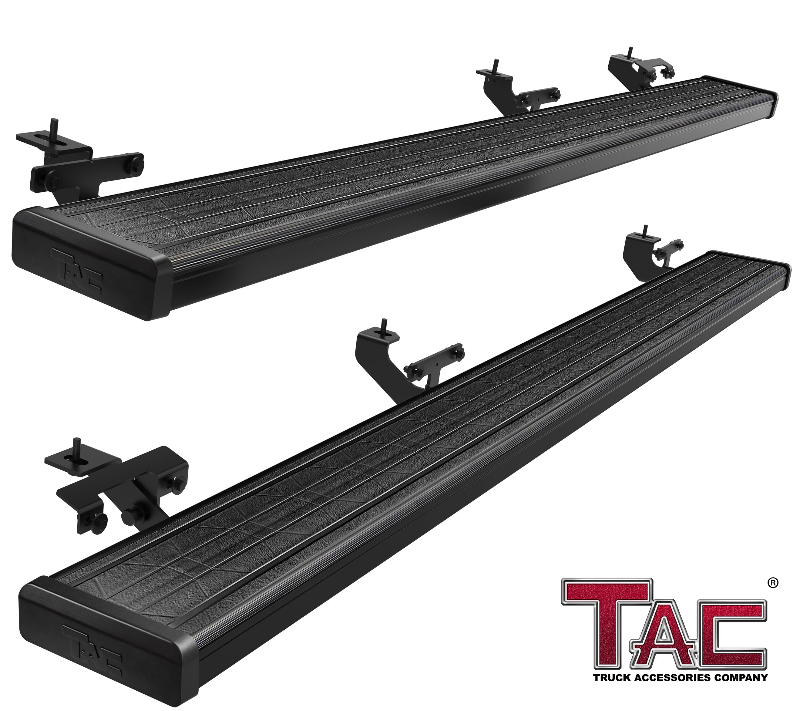 TAC Spear Running Boards Compatible with 2020-2024 Jeep Gladiator JT Pickup 6" Side Step Rail Nerf Bar Truck Accessories Aluminum Texture Black Width Body and Soft top Lightweight 2Pcs