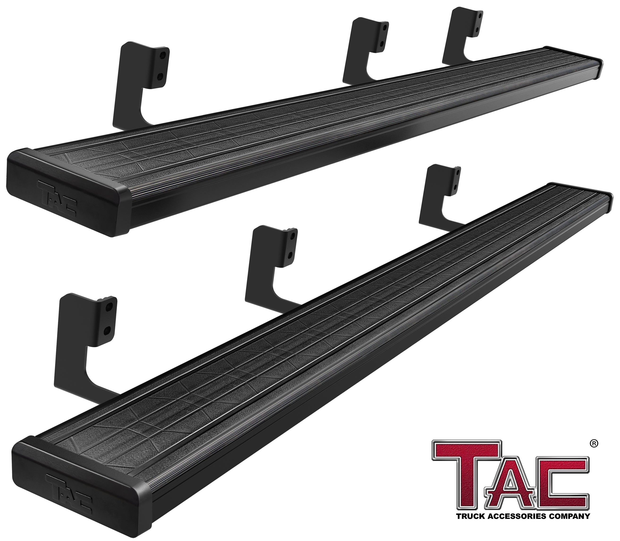 TAC Spear Running Boards Compatible with 2005-2024 Nissan Frontier Crew Cab Pickup 6" Side Step Rail Nerf Bar Truck Accessories Aluminum Texture Black Width Body and Soft top Lightweight 2Pcs