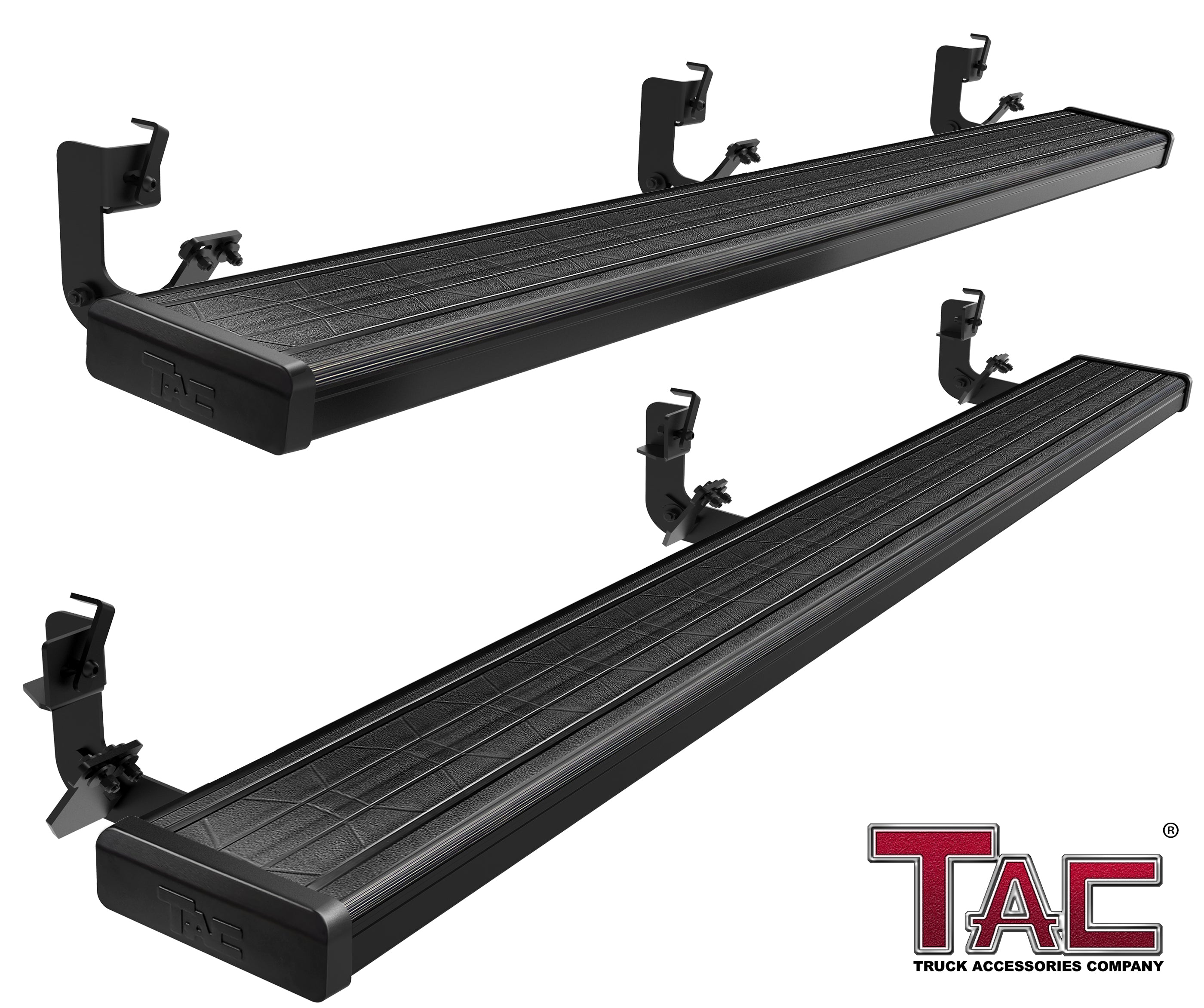 TAC Spear Running Boards Compatible with 2009-2018 Dodge Ram 1500|2010-2025 2500 3500 Crew Cab (Incl. 2019-2024 Ram 1500 Classic) 6" Side Step Nerf Bar Truck Accessories Texture Black Lightweight 2Pcs