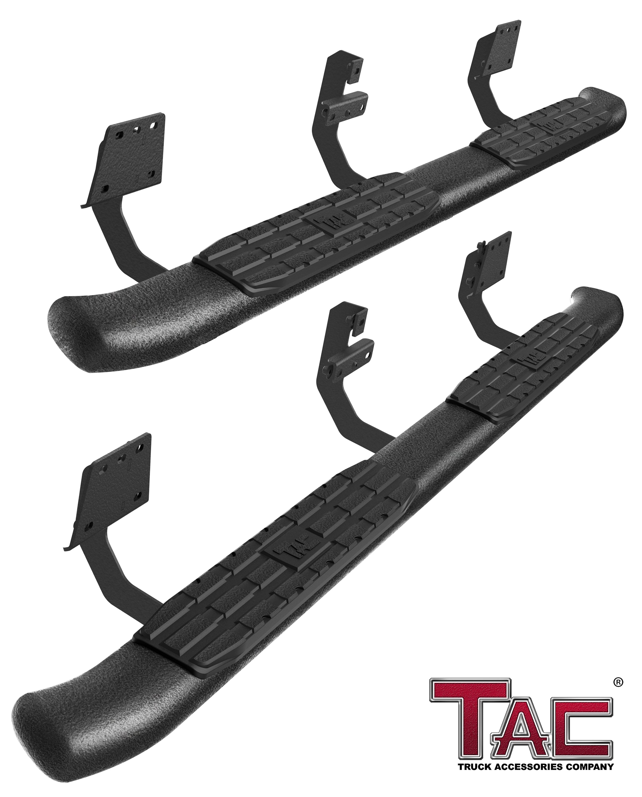 TAC Heavy Texture Black PNC Side Steps For 2019-2025 Dodge Ram 1500 Cr ...