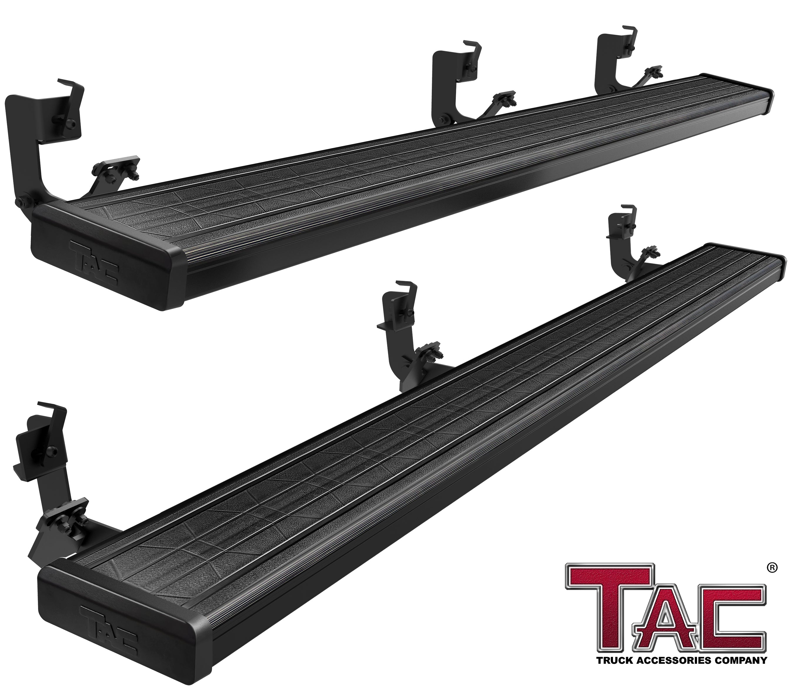 TAC Spear Running Boards Compatible with 2009-2018 Dodge Ram 1500 Quad Cab (Incl. 2019-2023 Ram 1500 Classic) 6" Side Step Rail Nerf Bar Truck Accessories Aluminum Texture Black Width Body and Soft top