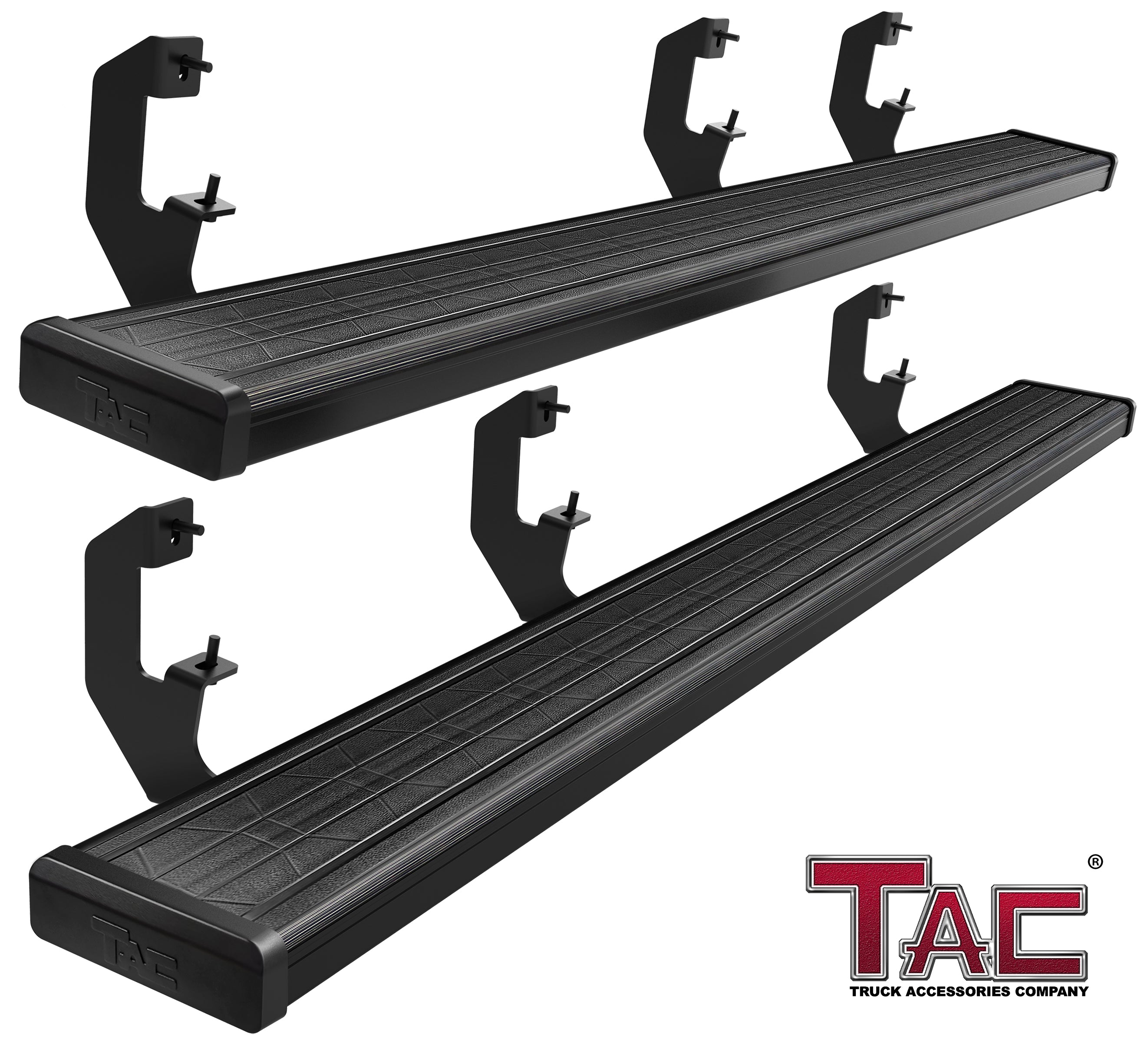 TAC Spear Running Boards Compatible with 2019-2024 Chevy Silverado/GMC Sierra 1500 | 2020-2024 2500/3500 Double Cab (Exclude 2019 Silverado 1500 LD/Sierra 1500 Limited) 6" Side Step Rail Nerf Bar 2Pcs