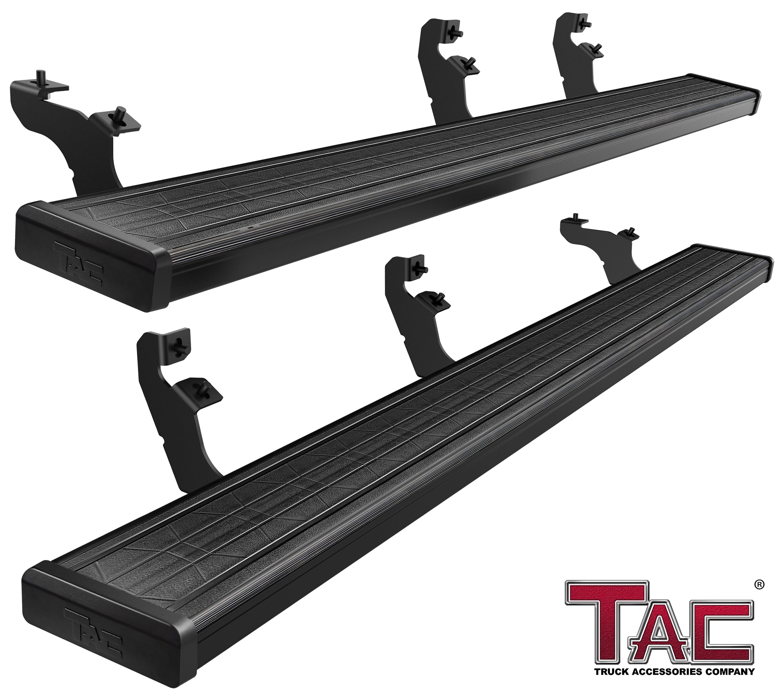 TAC Spear Running Boards Compatible with 2019-2023 Ford Ranger Super Cab 6" Side Step Rail Nerf Bar Truck Accessories Aluminum Texture Black Width Body and Soft top Lightweight 2Pcs