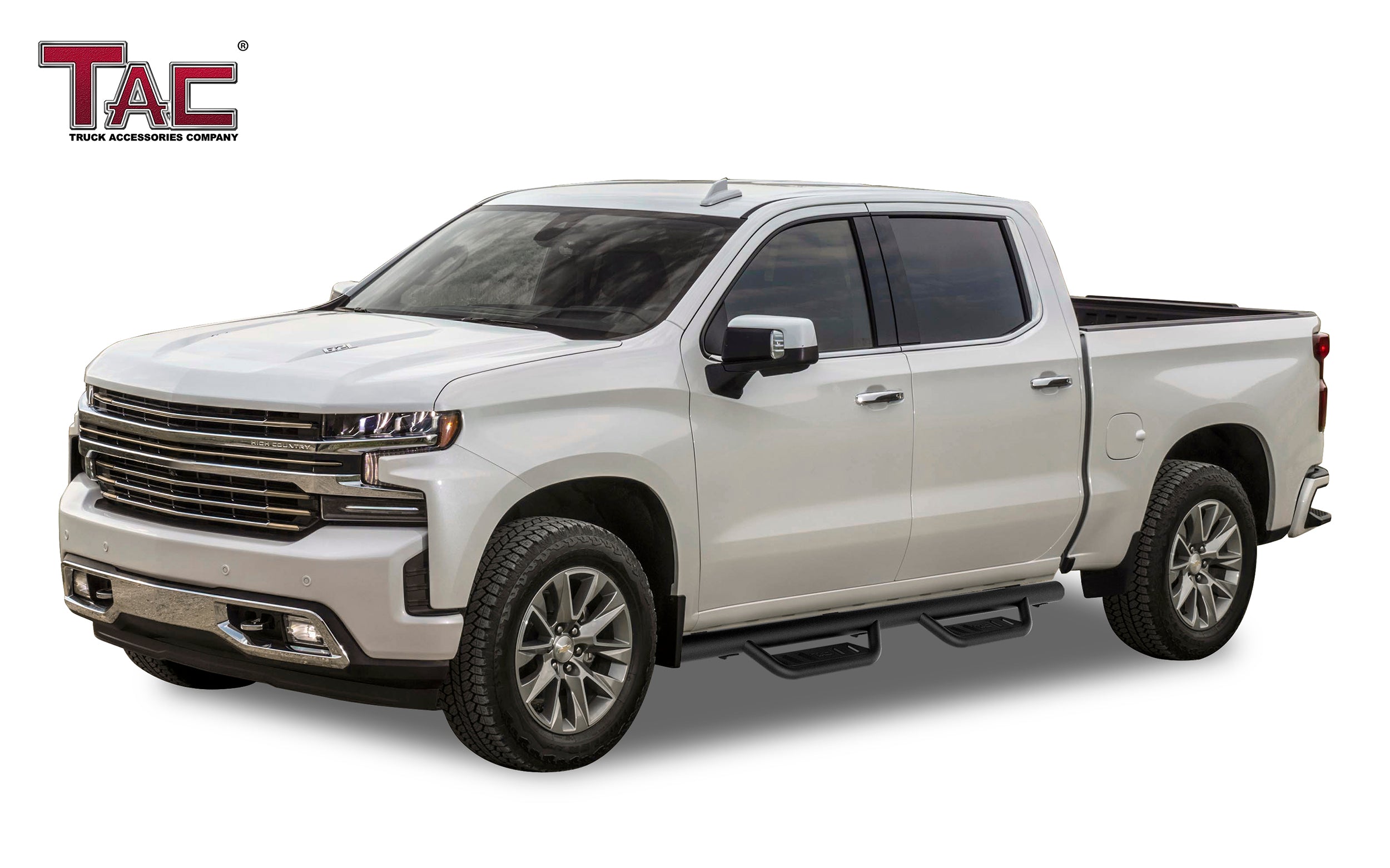 Fits 2019-2024 Chevy Silverado/GMC Sierra 1500 Crew Cab| 2020-2024 Silverado/Sierra 2500/3500 Crew Cab| Running Boards| Side Steps| Nerf Bars| 4" Drop| Tubular Style| Fine Texture Black