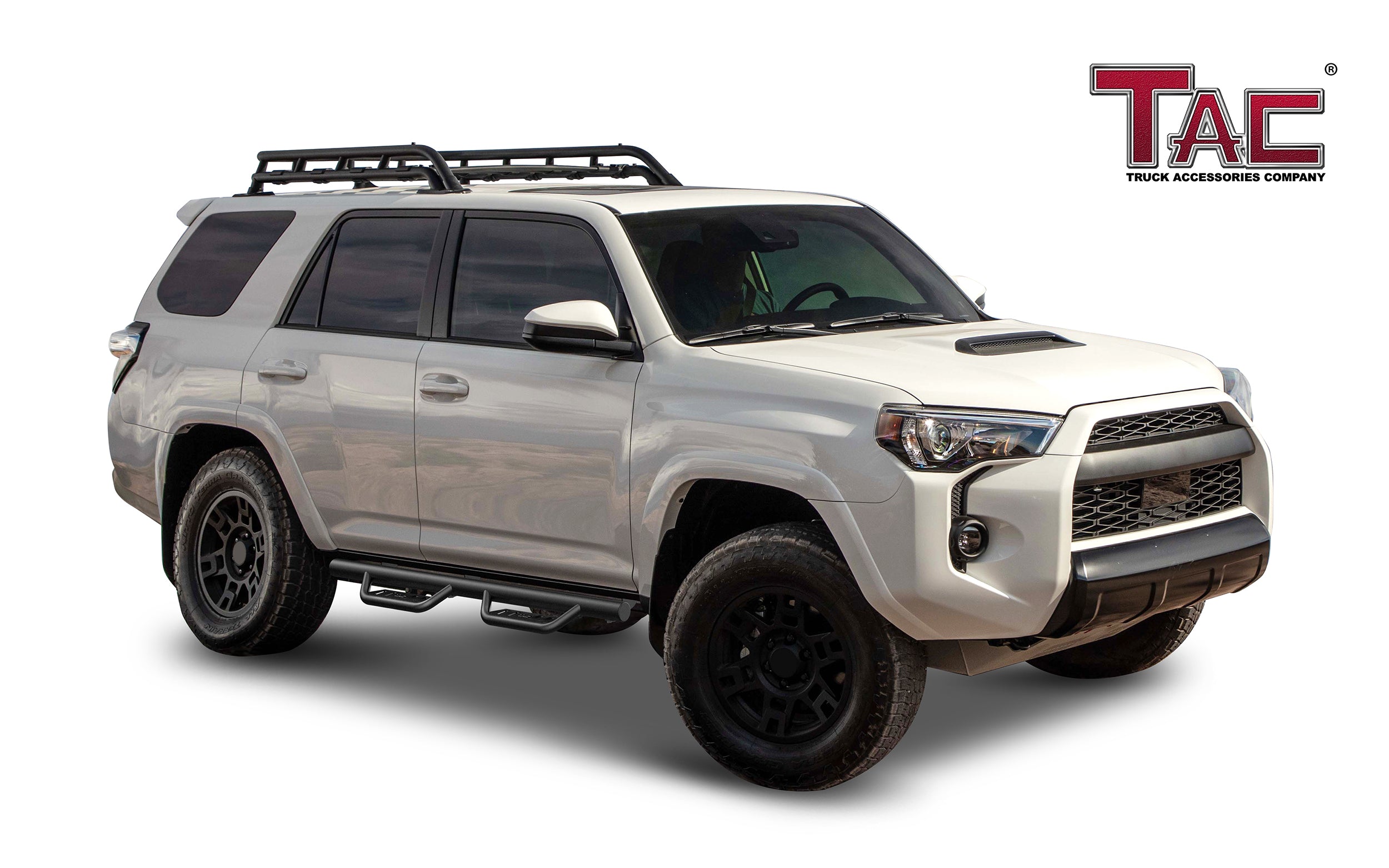 Fits 2010-2024 Toyota 4Runner (Excl.2010-2013 SR5/2010-2024 Limited/2020-2021 Nightshade Edition/2022-2024 TRD Sport)| Running Boards| Side Steps| Nerf Bars| 4" Drop| Tubular Style| Fine Texture Black