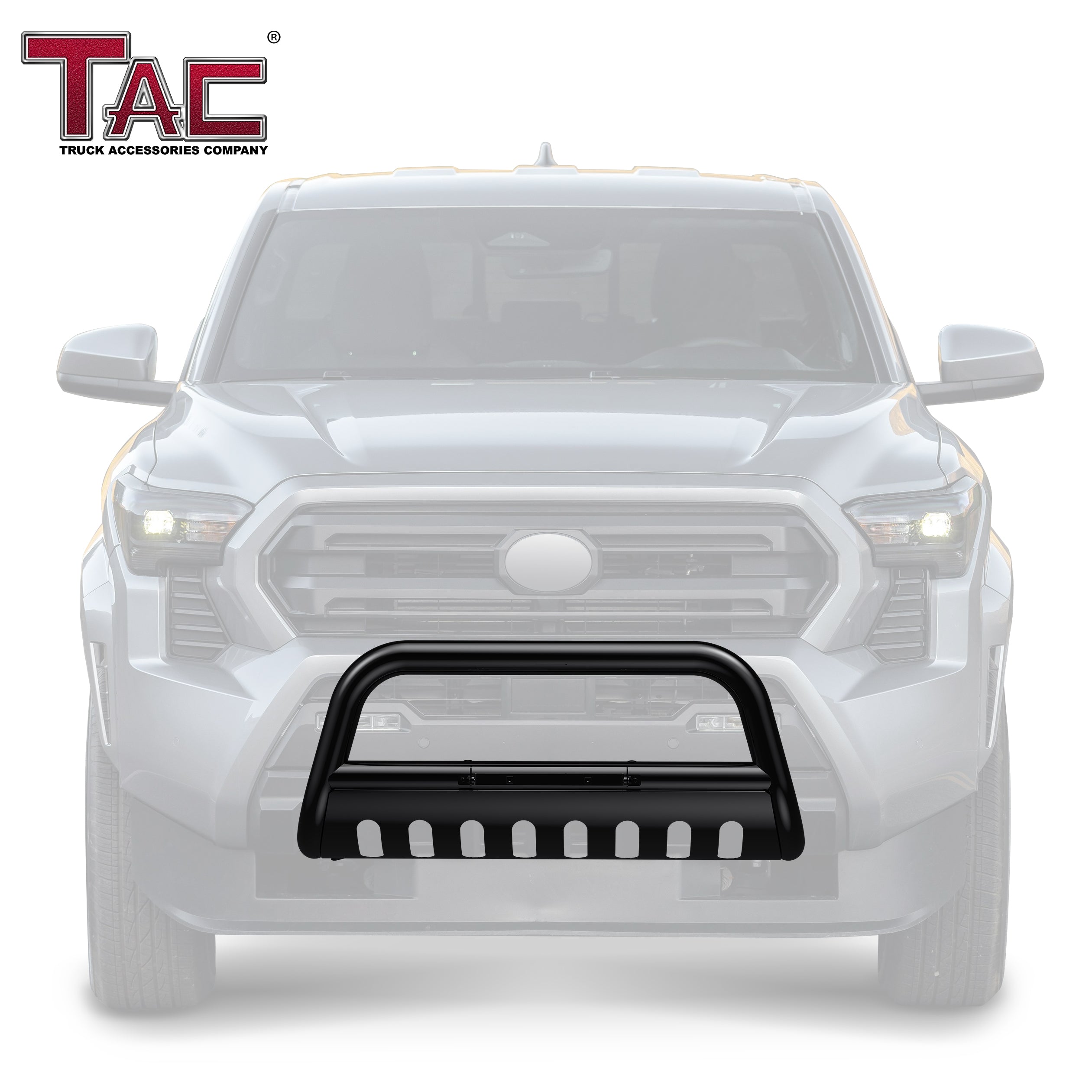 TAC Gloss Black 3" Bull Bar For 2024 Toyota Tacoma Truck Front Bumper Brush Grille Guard Nudge Bar