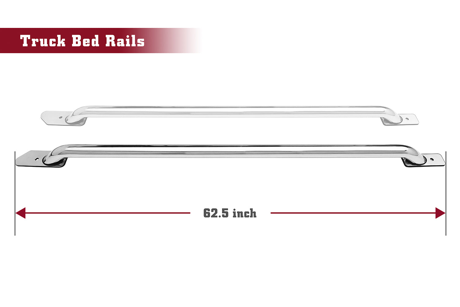 TAC Bed Rails Fit 2014-2024 Chevy Silverado 1500/GMC Sierra 1500 5.5ft Short Bed T304 Stainless Steel Truck Side Rails Off Road Automotive Exterior Accessories (2 Pieces Bed Rails)