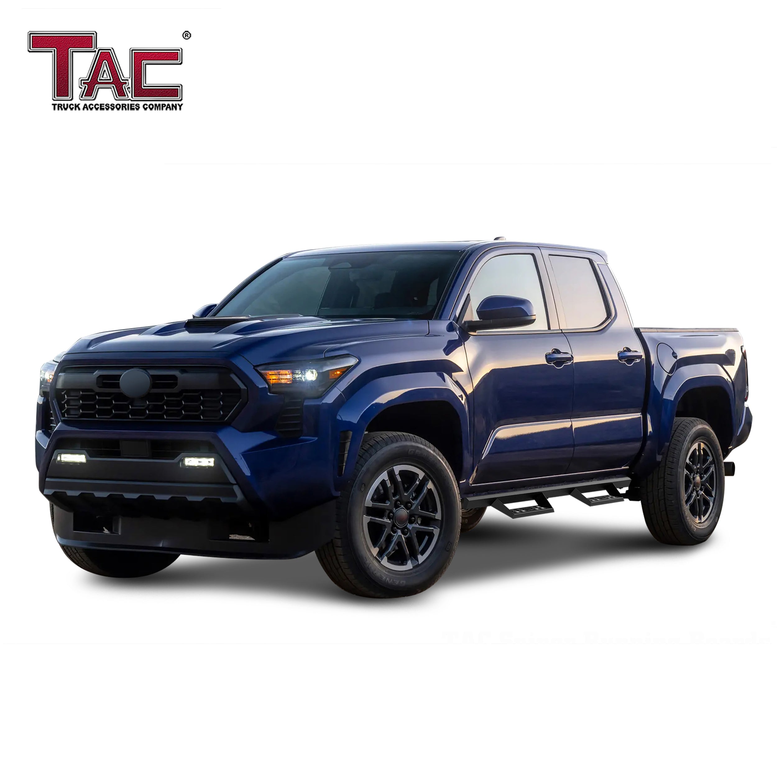 TAC Sniper Running Boards Fit 2024 Toyota Tacoma Double Cab Truck Pickup 4"  Fine Texture Black Side Steps Nerf Bars