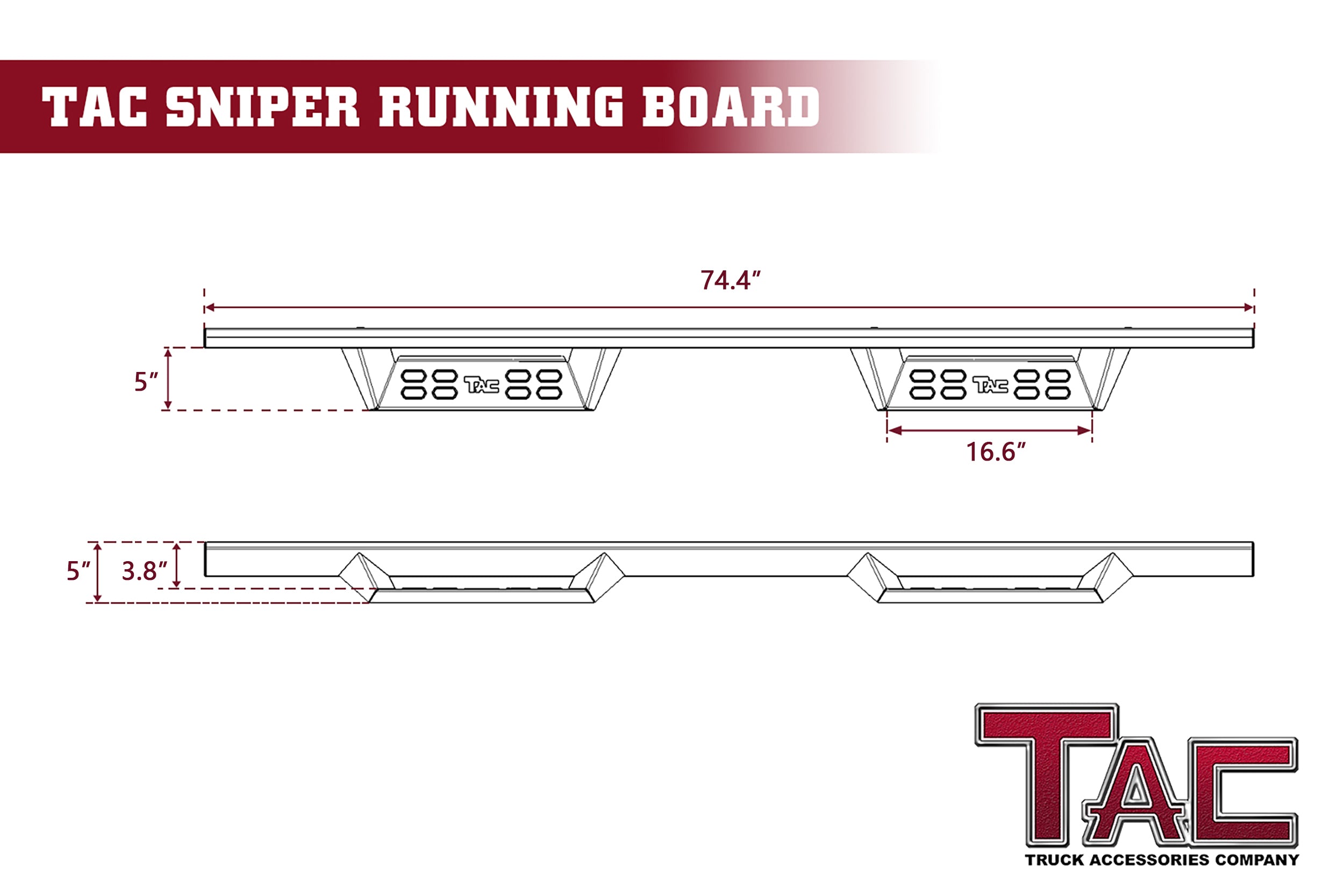 TAC Sniper Running Boards Fit 2009-2018 Dodge RAM 1500 Quad Cab (Incl. 2019-2023 Ram 1500 Classic)Side Steps Nerf Bars