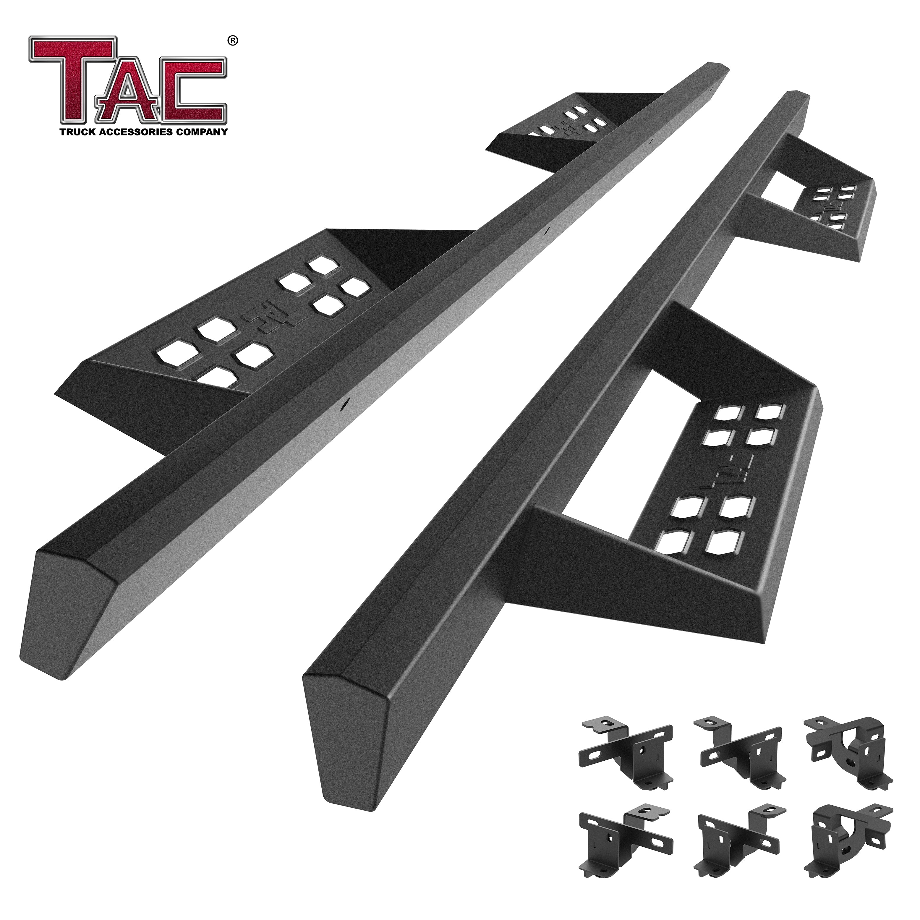 TAC Sniper Running Boards Fit 2018-2024 Jeep Wrangler JL 4 Door Truck Pickup 4" Fine Texture Black Side Steps Nerf Bars 2pcs