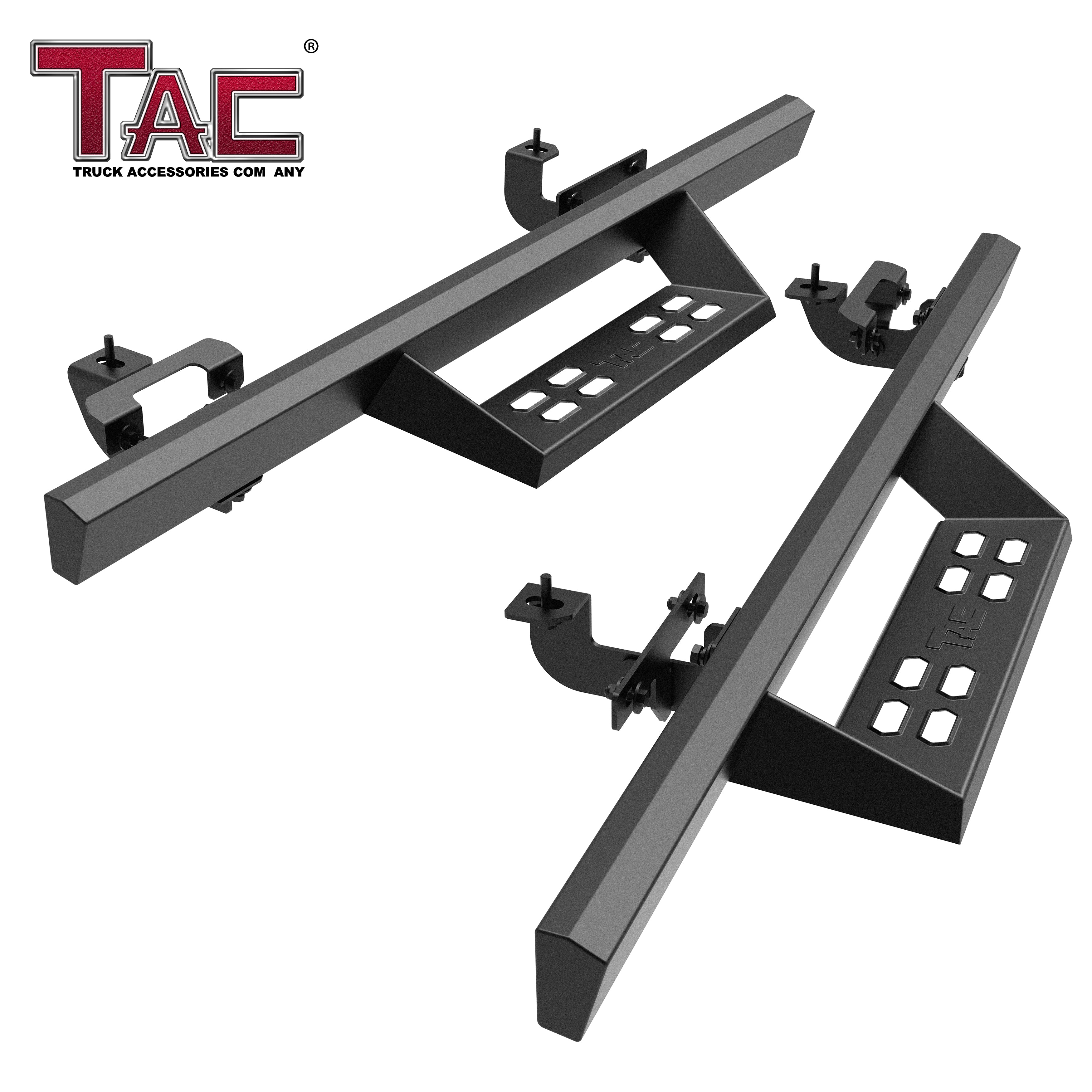 TAC Sniper Running Boards Fit 2018-2025 Jeep Wrangler JL 2 Door Truck Pickup 4" Fine Texture Black Side Steps Nerf Bars 2pcs