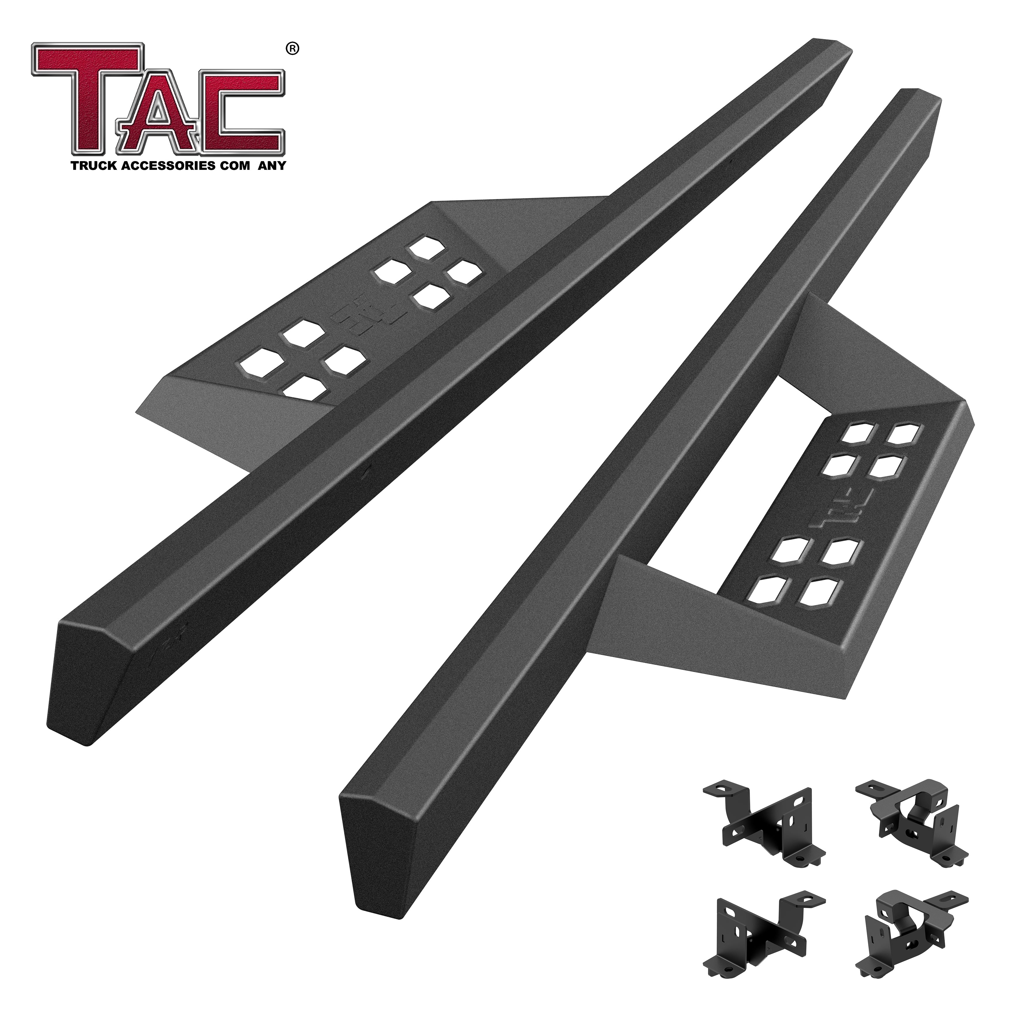 TAC Sniper Running Boards Fit 2018-2024 Jeep Wrangler JL 2 Door Truck Pickup 4" Fine Texture Black Side Steps Nerf Bars 2pcs