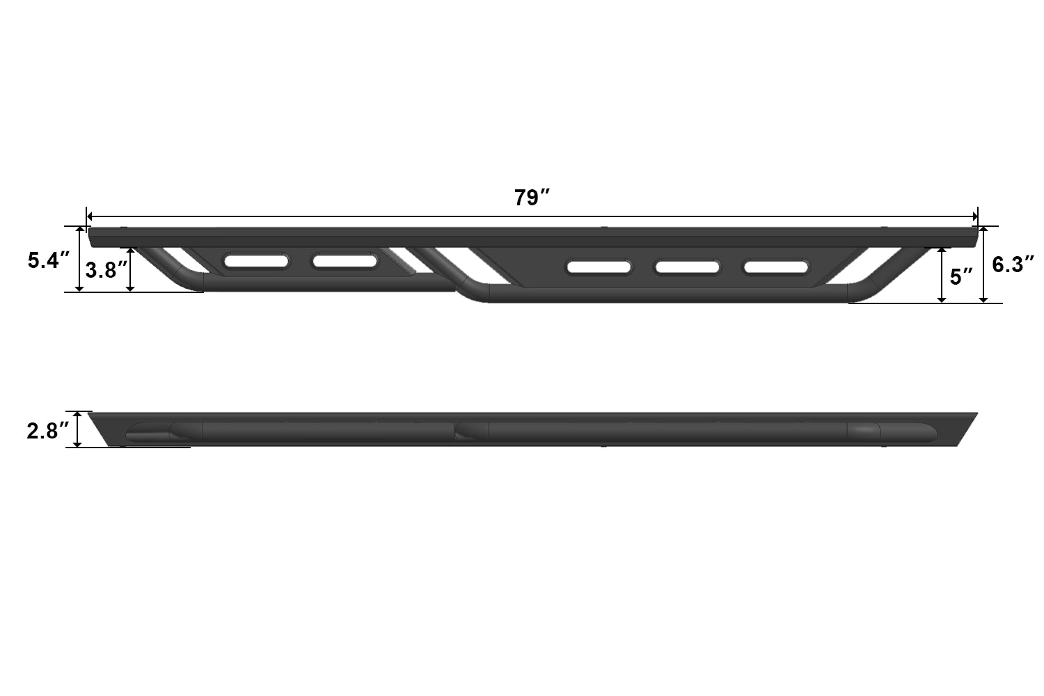 TAC Rocker Running Boards Compatible With 2019-2023 Ford Ranger SuperCrew Cab| Side Steps| Nerf Bars| Step Bars| Step Rails| Rock Sliders| Carbon Steel| Pickup Truck Accessories| Fine Texture Black (2 PCS)