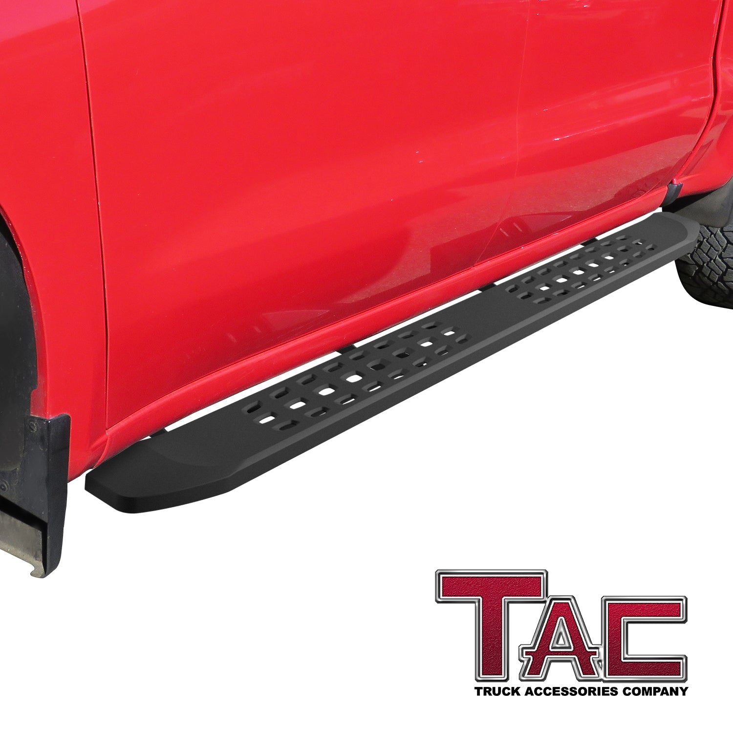 TAC Fine Texture Frigate Running Boards for 2019-2024 Chevy Silverado/GMC Sierra 1500 | 2020-2024 Silverado/Sierra 2500/3500 HD Crew Cab Truck | Side Steps | Nerf Bars | Side Bars - 0