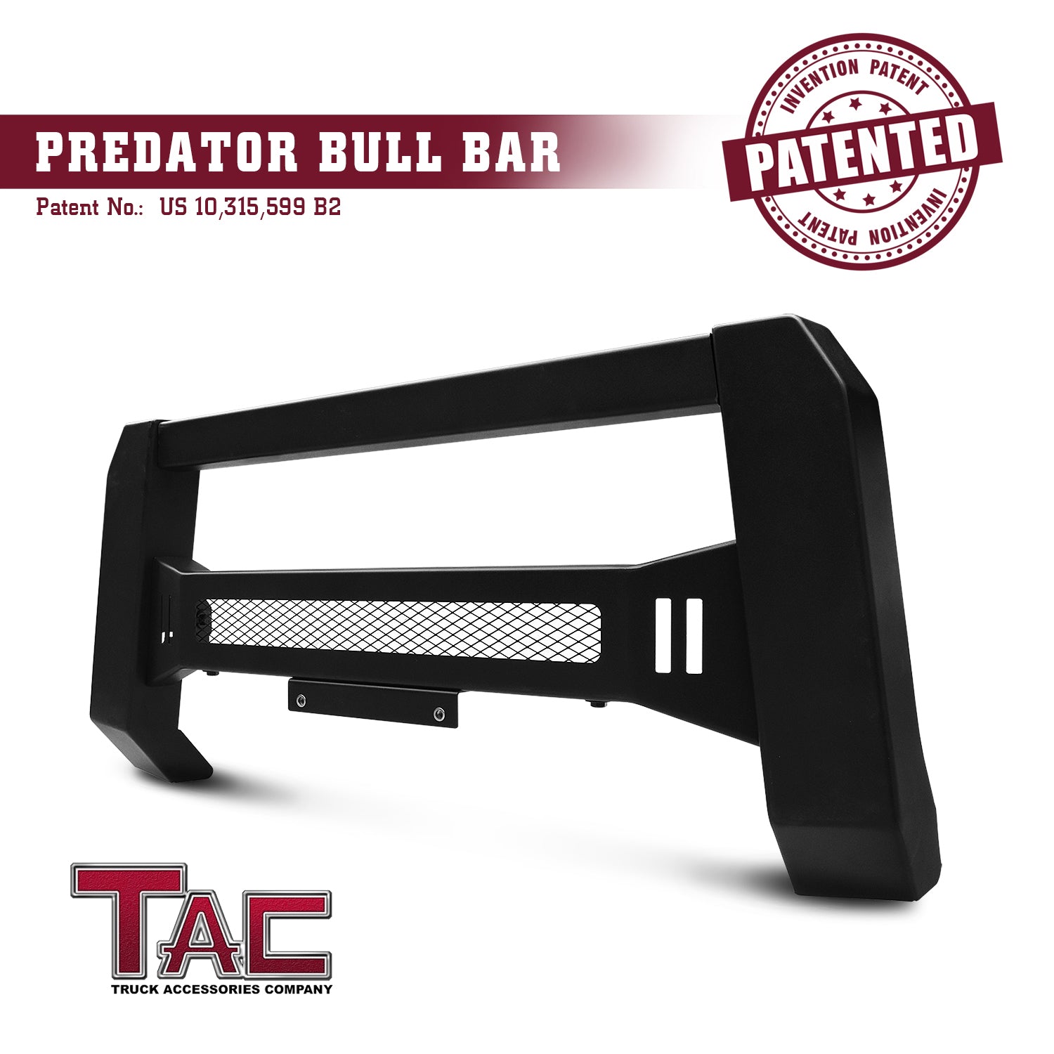 TAC Predator Modular Bull Bar Mesh Version For 2009-2018 Dodge Ram 1500 (Excl. Rebel & Warlock Trims / Incl. 2019-2023 RAM 1500 Classic) Truck Front Bumper Brush Grille Guard Nudge Bar