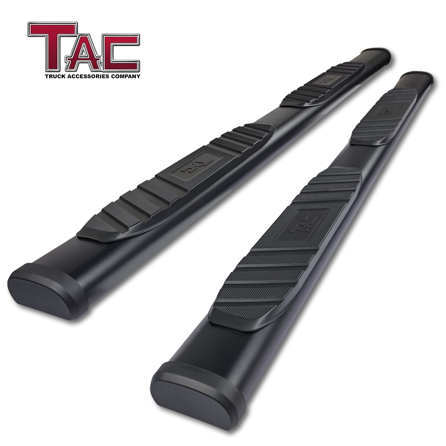 TAC Arrow Side Steps Running Boards Compatible with 2019-2025 Dodge RAM 1500 Crew Cab (Exclude 19-24 Ram 1500 Classic) Truck 5”  Aluminum Texture Black Step Rails Nerf Bars Off Road Accessories 2Pcs