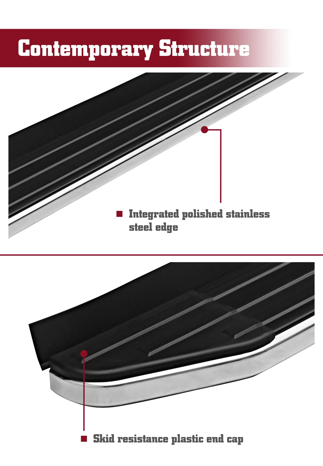 TAC Viewpoint Running Boards Compatible with 2011-2020 Toyota Sienna (Excl. SE Model) SUV| 5.5 Inch Width| Side Steps| Nerf Bars| Step Rails| Aluminum| Black (2 PCS)