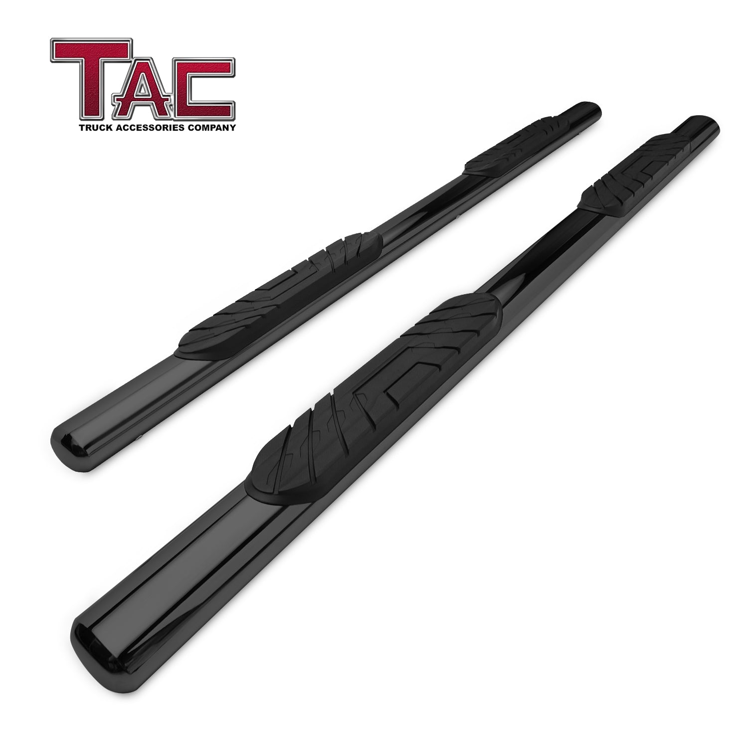 TAC Gloss Black 4" Side Steps for Chevy Silverado/GMC Sierra 1999-2013 1500/2500LD / 2001-2014 2500HD/3500 Extened Cab Truck | Running Boards | Nerf Bar | Side Bar