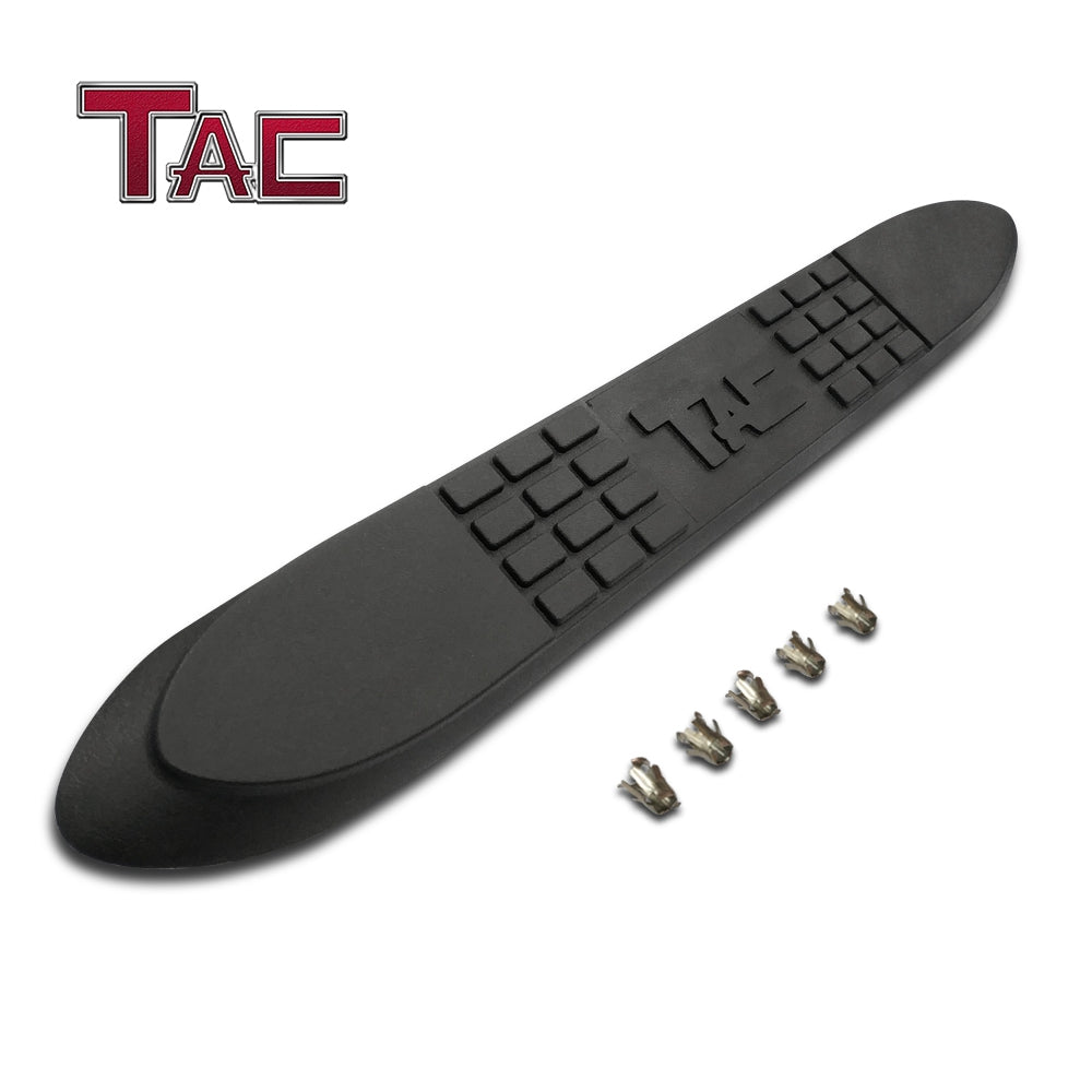 TAC Replacement Step Pad with TAC Logo for 3 Inch Round Tube Heavy Texture Black Side Steps Running Board Side Bar Nerf Bar 1 Step Pad with 5 Clips (Only Fit TAC Brand 3" Side Steps)