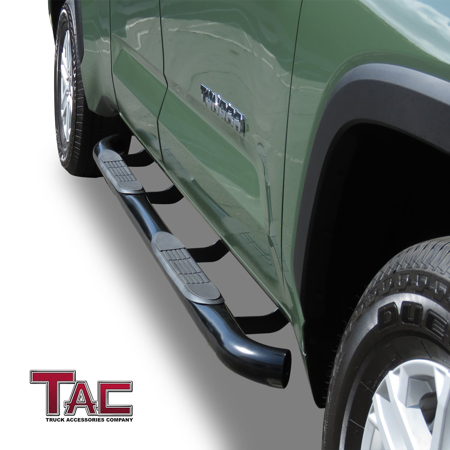 TAC Side Steps Running Boards Compatible with 2022-2024 Toyota Tundra Double Cab Truck Pickup 3'' Black Side Bars Nerf Bars Off Road Exterior Accessories 2Pcs - 0